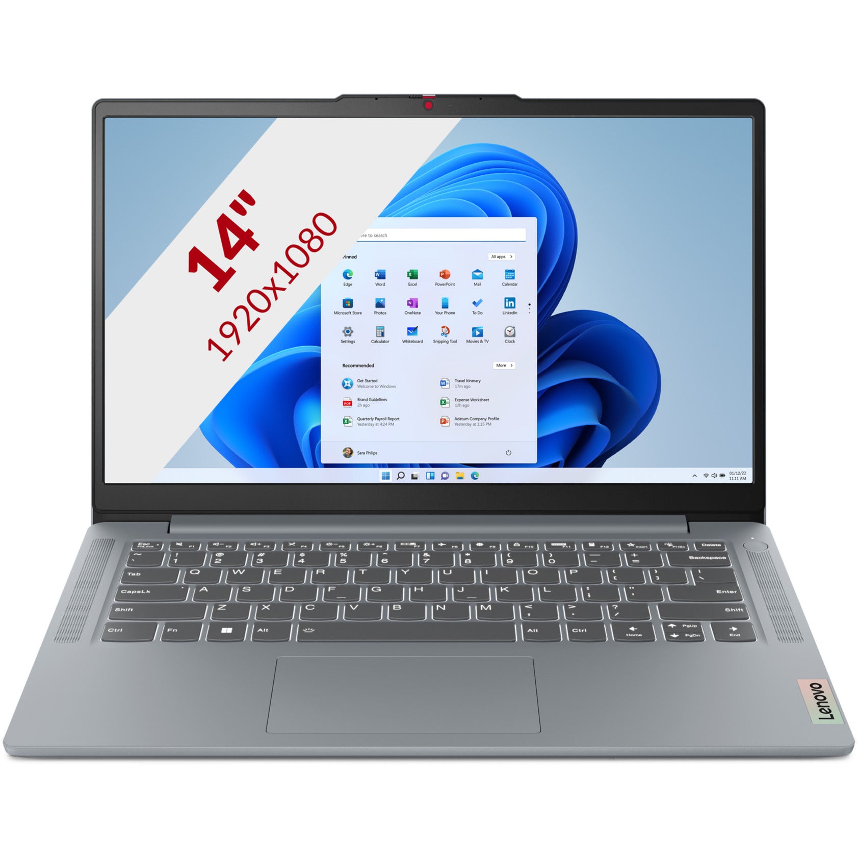 Lenovo ideapad slim 3 14amn8 (82xn00bamh) 14 laptop (grijs | r5 7520u | radeon 610m | 16 gb | 512 gb ssd)