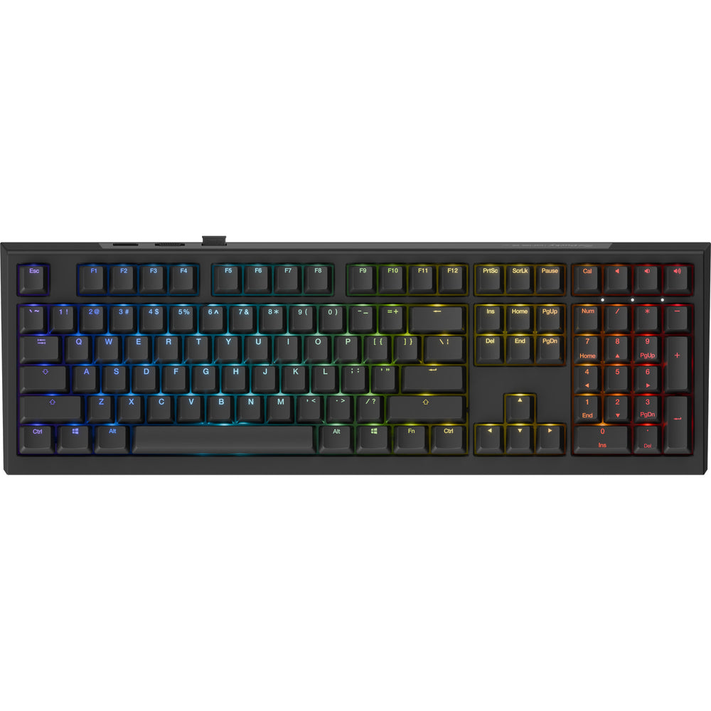 Ducky one x wireless rgb mechanisch toetsenbord (zwart, us lay-out (qwerty), inductive, 100%, hot-swappable, pbt, 2.4 ghz | bluetooth | usb-c)