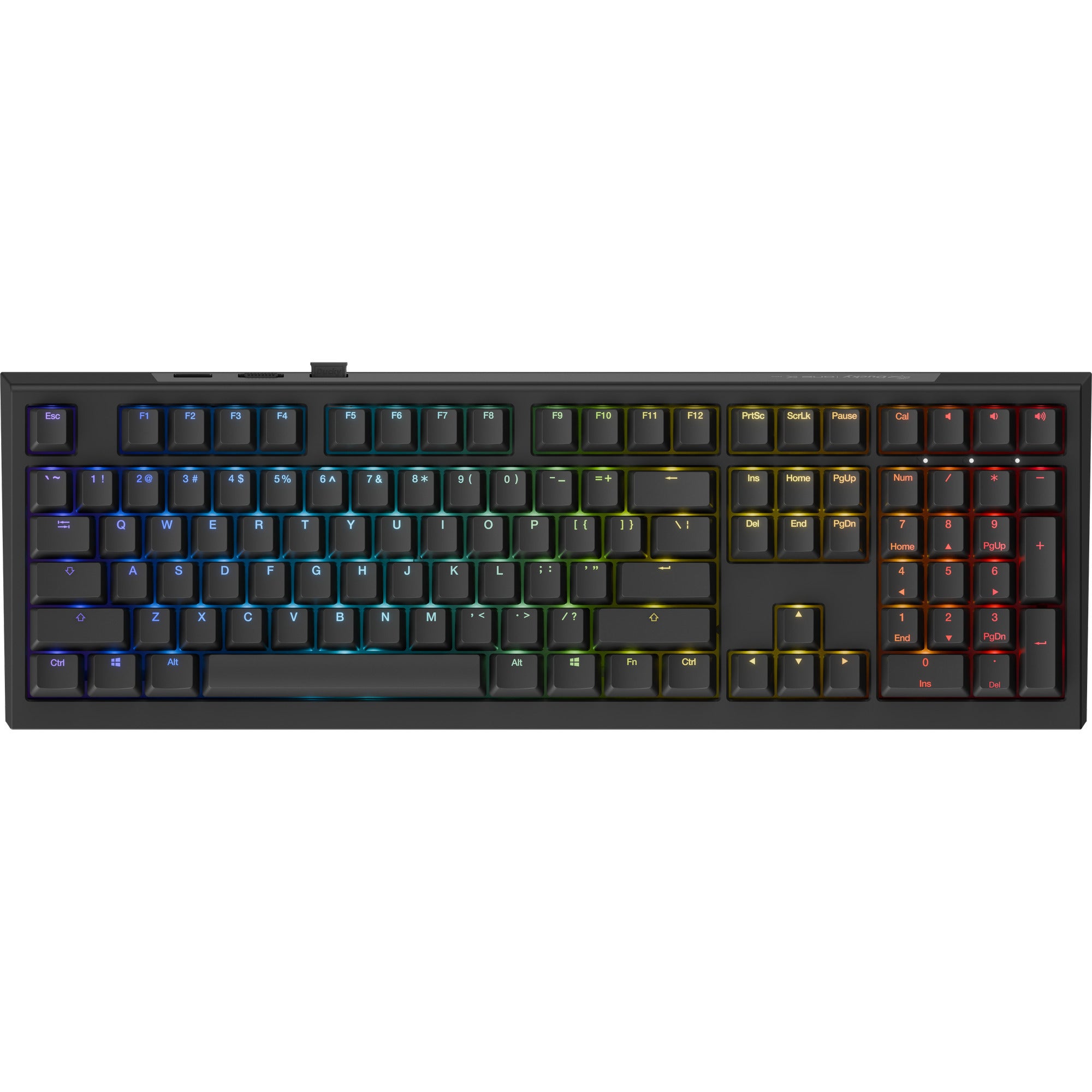 Ducky one x wireless rgb mechanisch toetsenbord (zwart, us lay-out (qwerty), inductive, 100%, hot-swappable, pbt, 2.4 ghz | bluetooth | usb-c)