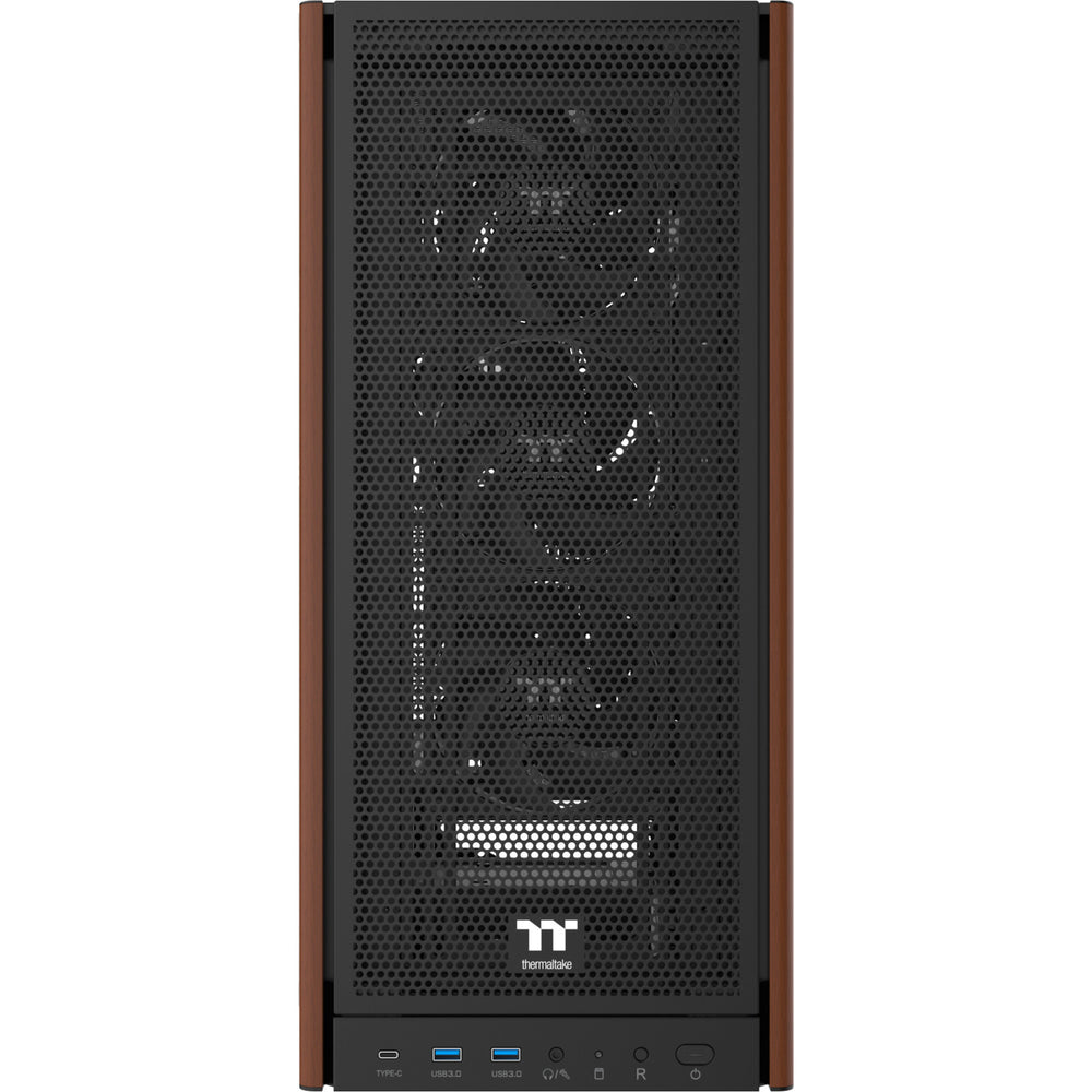 Thermaltake s370 ws midi tower behuizing (zwart | 2x usb-a | 1x usb-c | tempered glass)