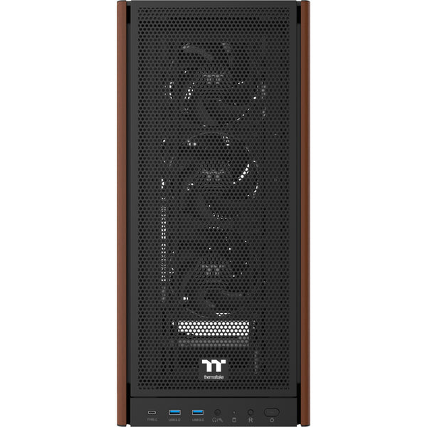 Thermaltake s370 ws midi tower behuizing (zwart | 2x usb-a | 1x usb-c | tempered glass)