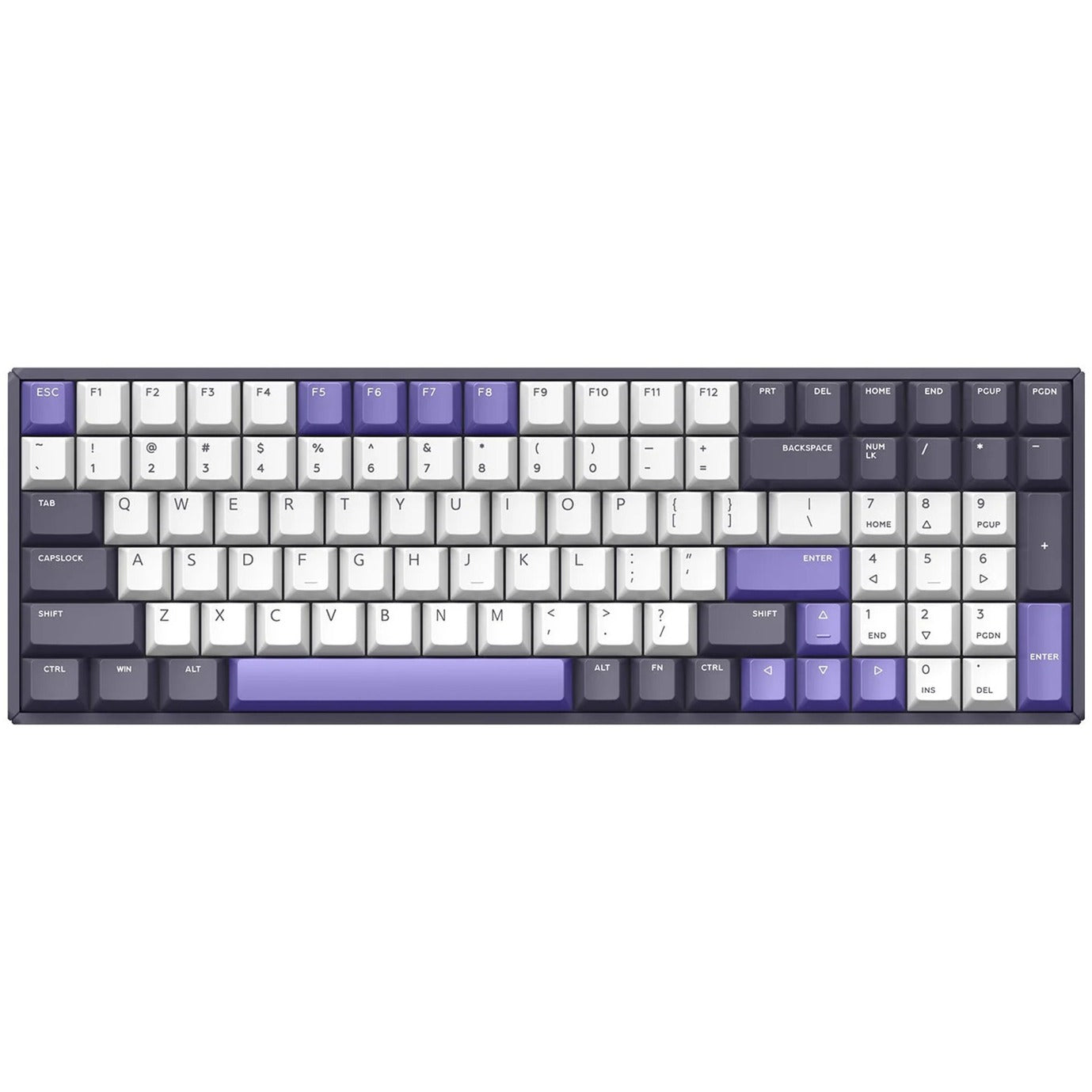 Iqunix f97 lavandin wireless mechanical keyboard, gaming toetsenbord (lavendel, us lay-out, cherry mx silent red, rgb leds, 96%, hot-swappable, pbt, 2.4ghz | bluetooth 5.1 | usb-c)