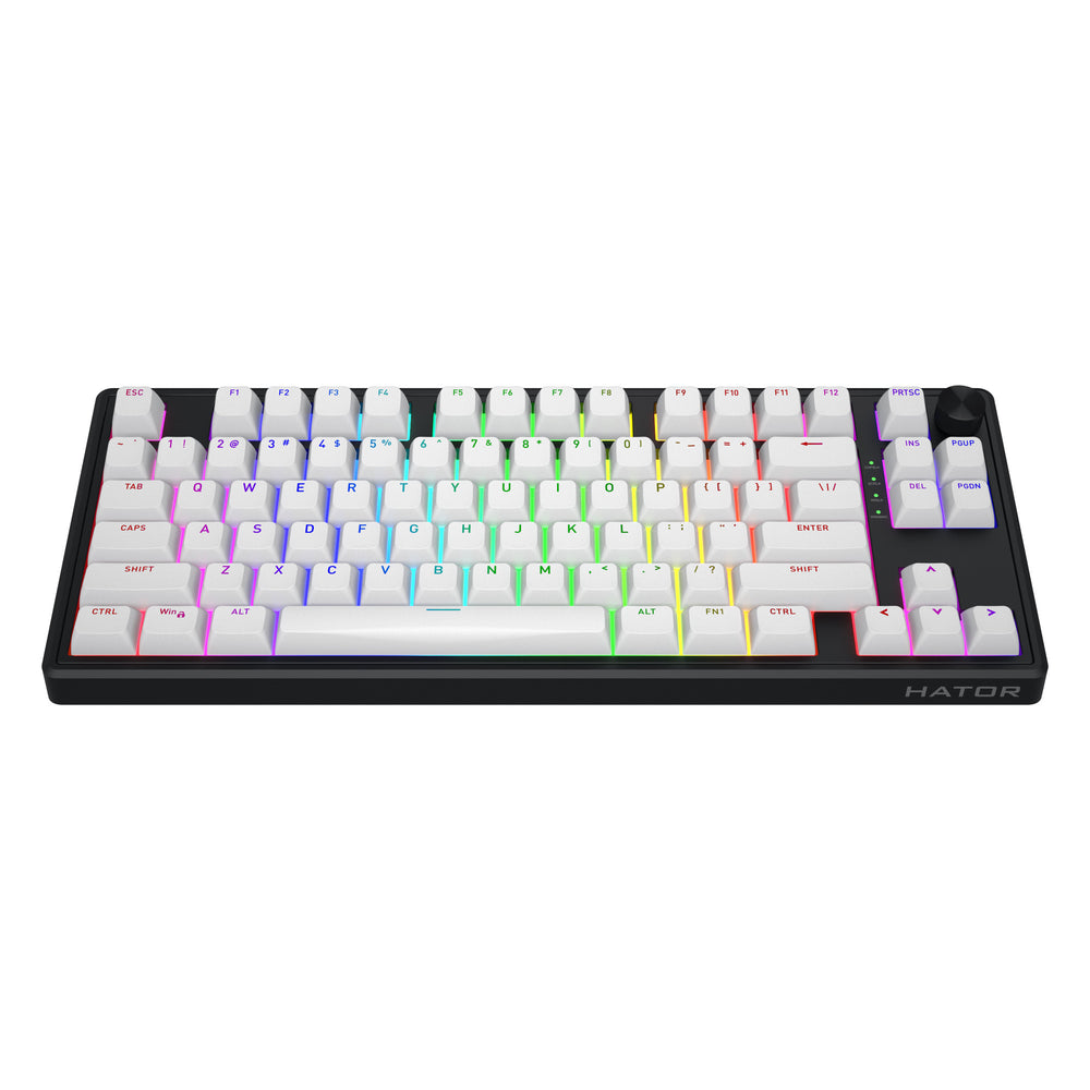 Hator skyfall mag ultra 8k rgb mechanisch gaming toetsenbord (zwart, us lay-out (qwerty), hator aurum ice, 80% (tkl), rgb, double-shot pbt, hot-swap)