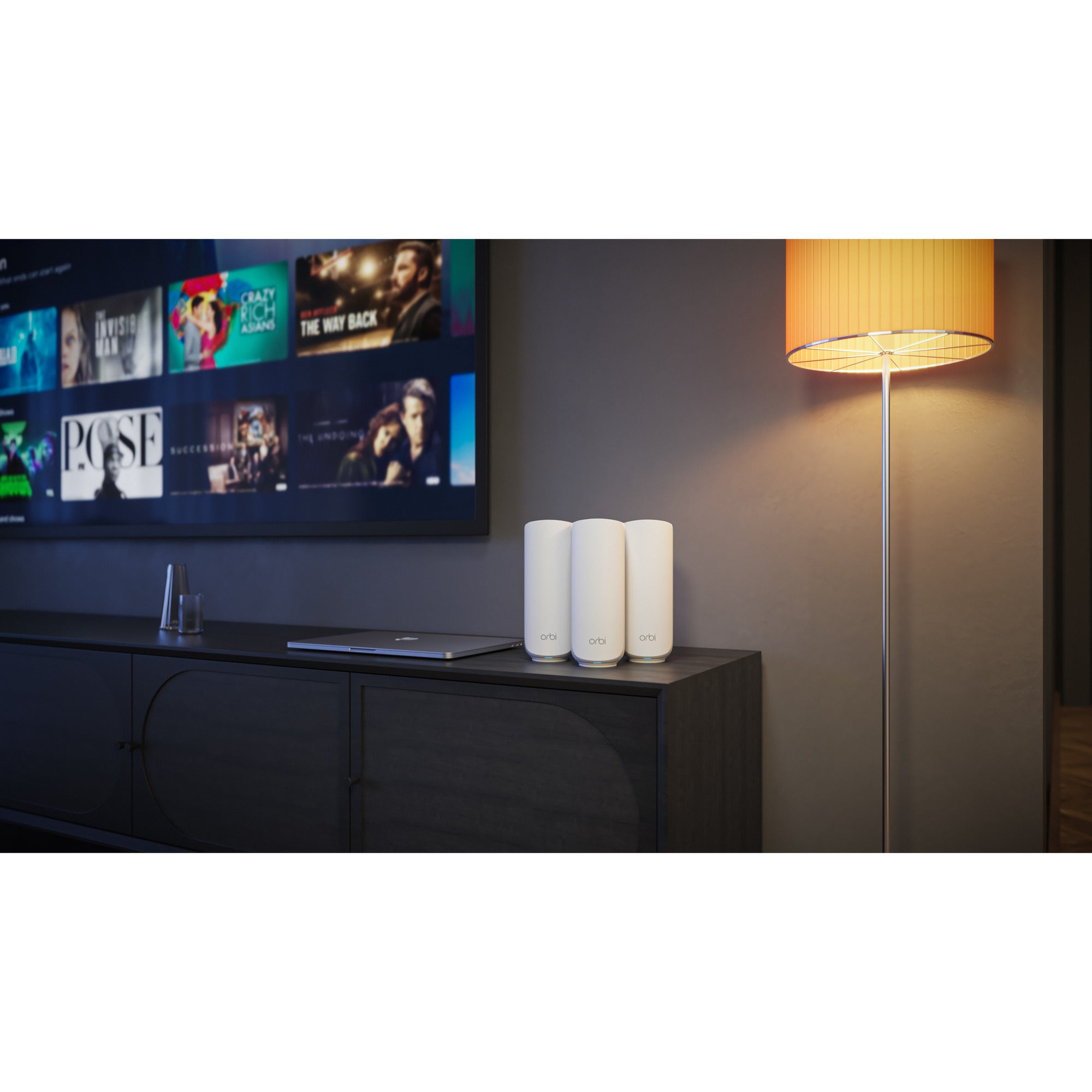 Netgear orbi 370 wifi mesh systeem, dual-band wifi 7-mesh systeem, 3 stuks mesh router (wit, 1x orbi wifi 7-router (rbe371), 2x orbi wifi 7-satellieten (rbe370))