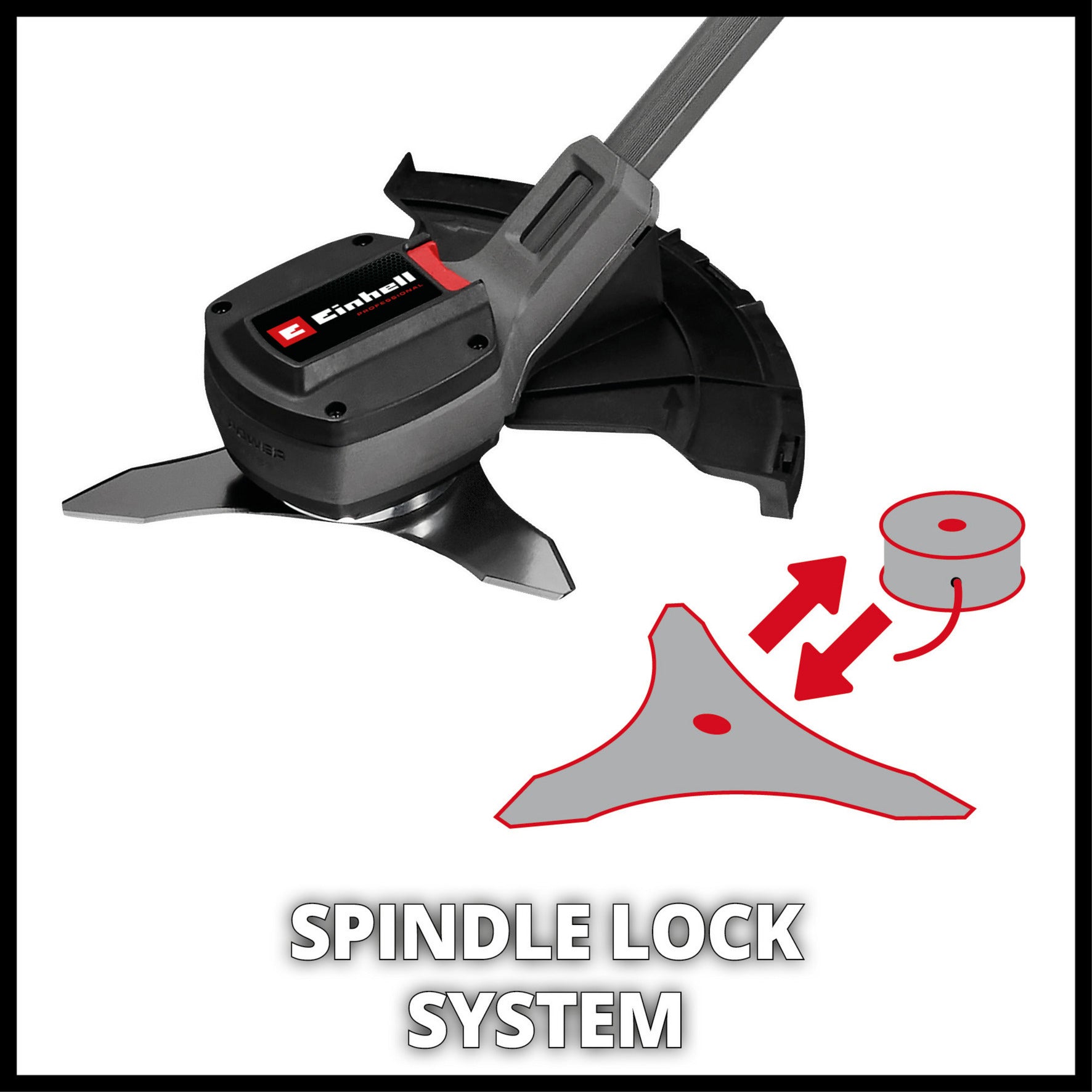 Einhell gp-bc 36 430 li bl-solo accu bosmaaier (rood zwart, accu en oplader niet inbegrepen)