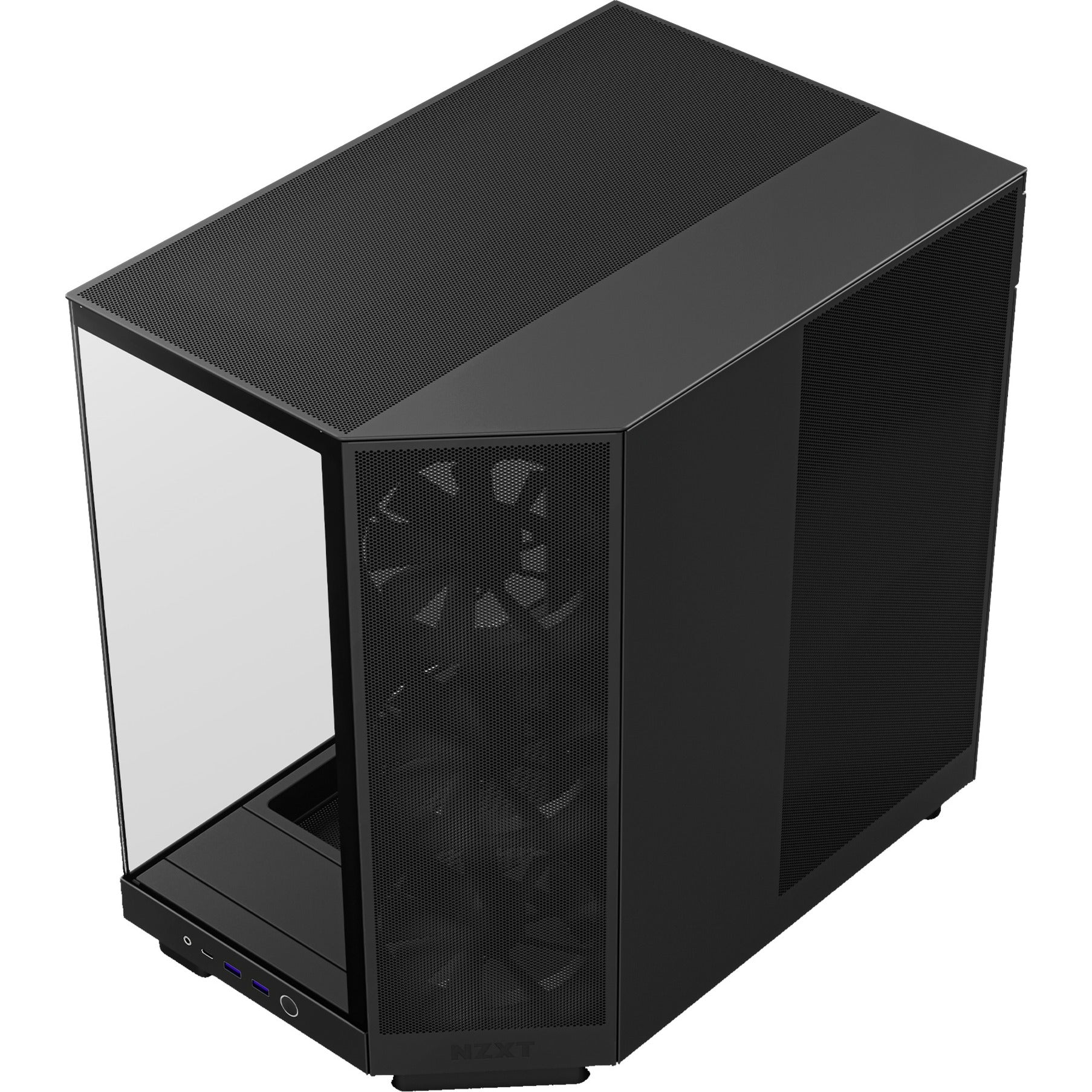 Nzxt h6 flow midi tower behuizing (zwart | 2x usb-a | 1x usb-c | tempered glass)