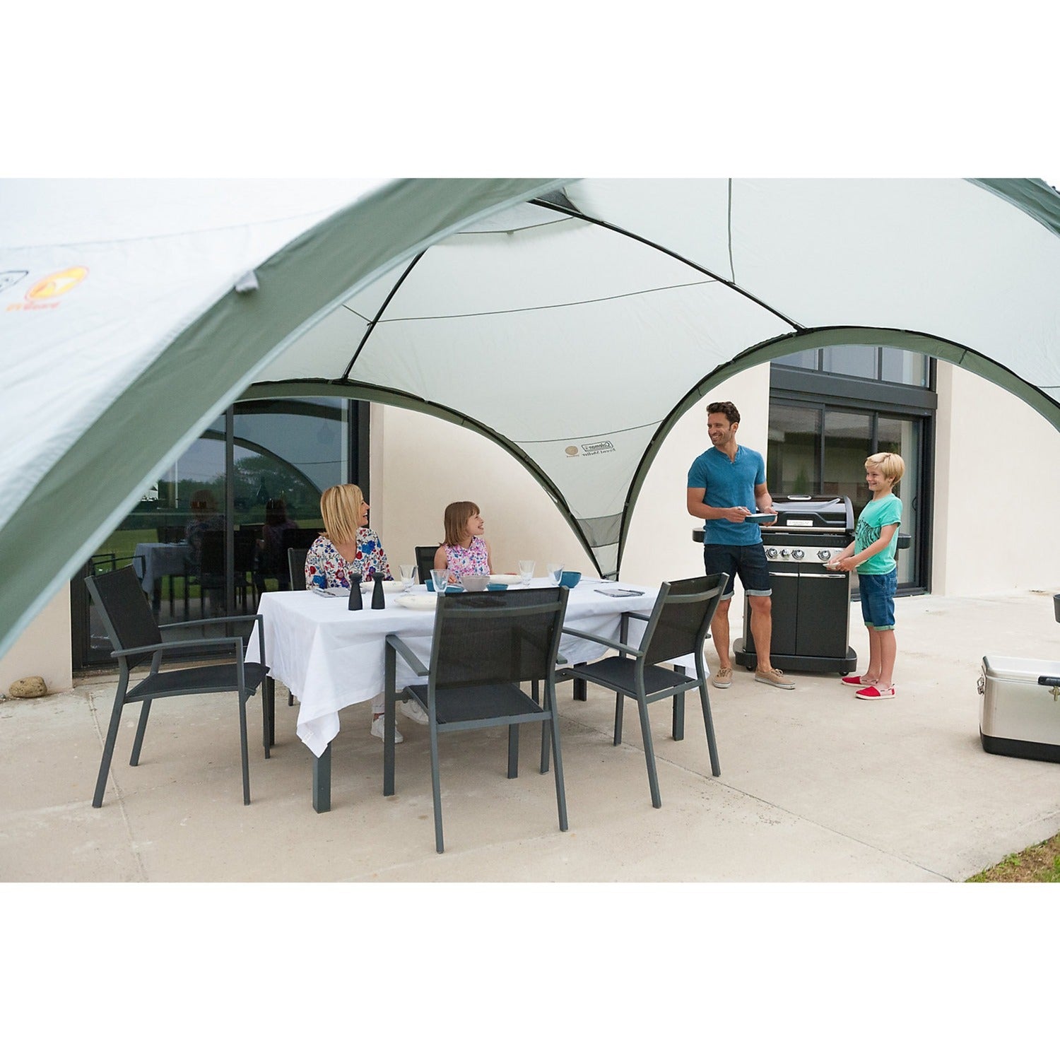 Coleman event shelter xl paviljoen (lichtgrijs grijs, 4.5 x 4.5 m)