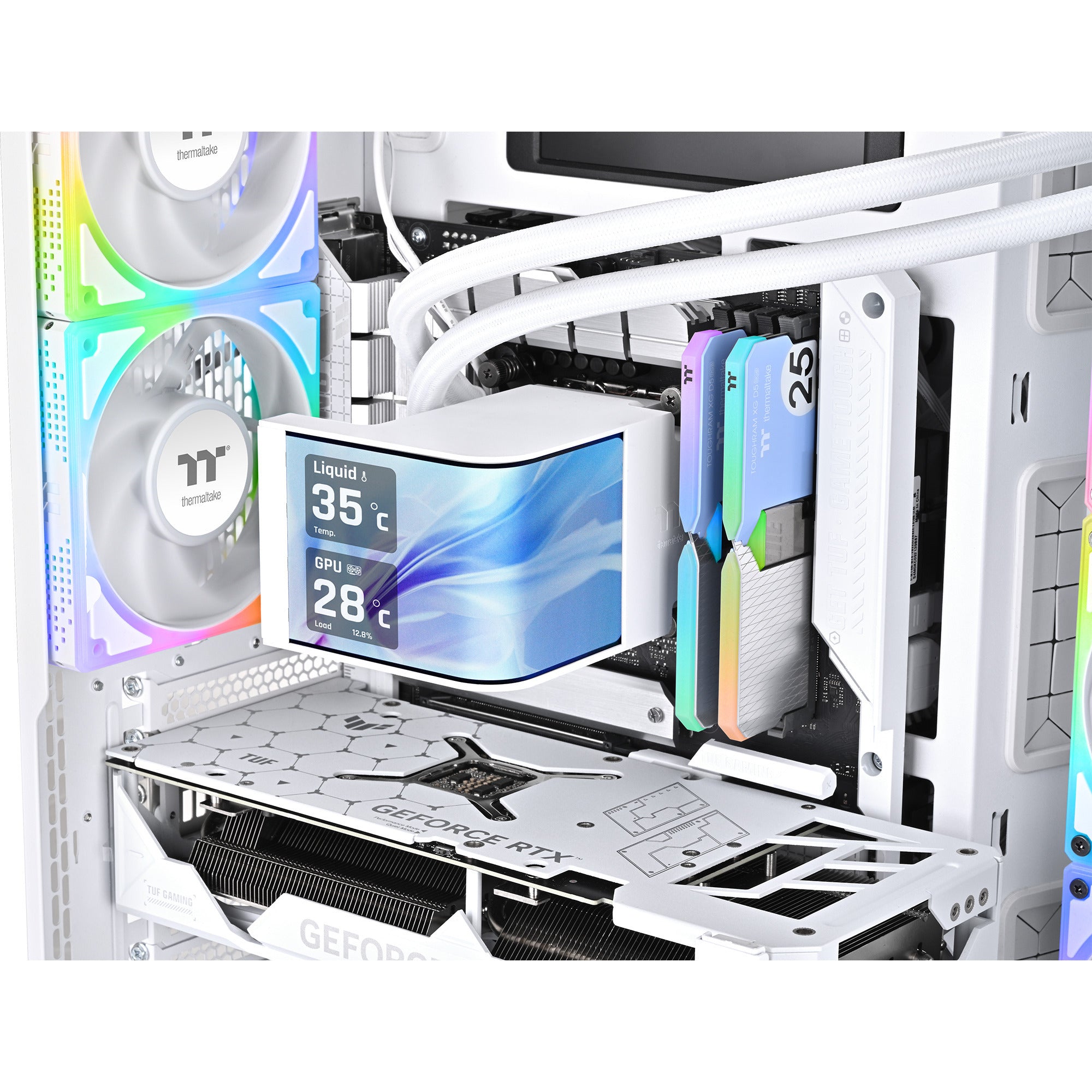 Thermaltake magcurve 360 ultra argb sync aio liquid cooler - snow edition waterkoeling (wit)