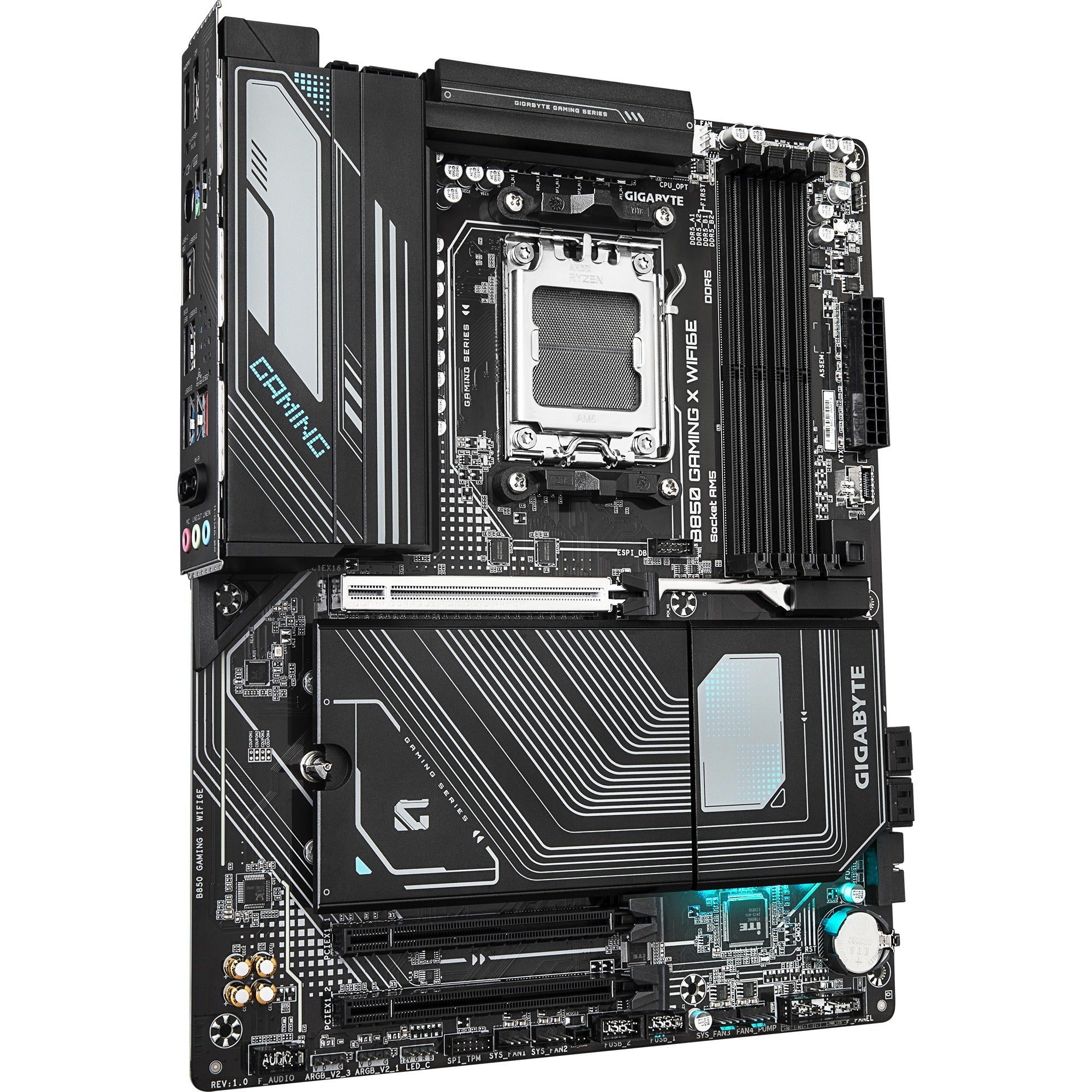 Gigabyte b850 gaming x wifi6e socket am5 moederbord (zwart grijs, raid, 2,5gb-lan, wi-fi 6e, bt, sound, atx)