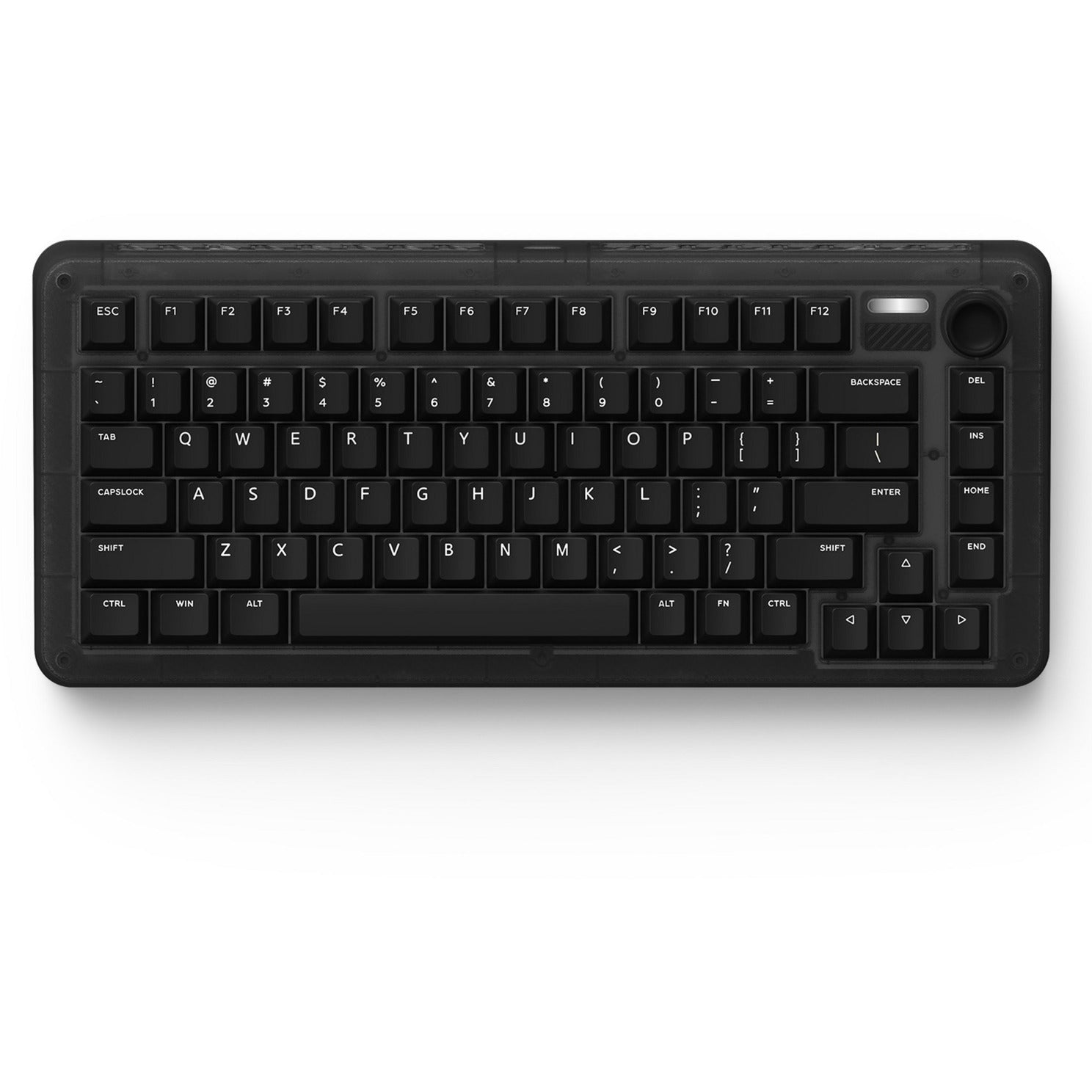 Iqunix zx75 dark side wireless mechanical keyboard, gaming toetsenbord (zwart, us lay-out, gateron red, rgb leds, 75%, hot-swappable, double-shot pbt, 2.4ghz | bluetooth 5.1 | usb-c)