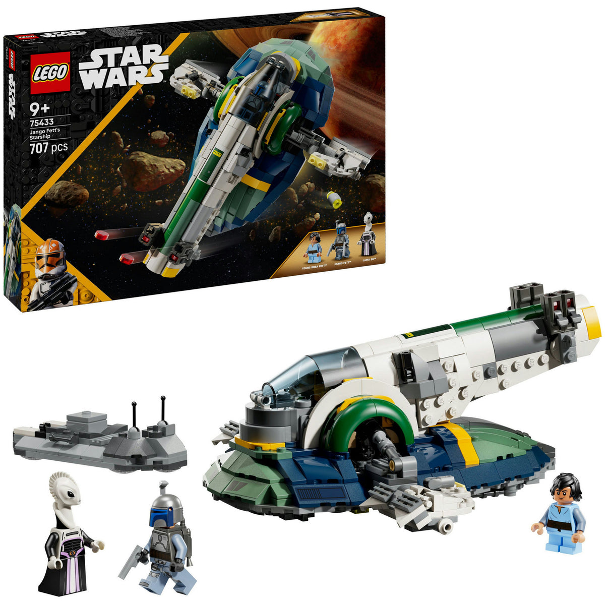 Lego star wars: attack of the clones jango fetts bouwbaar ruimteschip speelgoed voor kinderen 75433