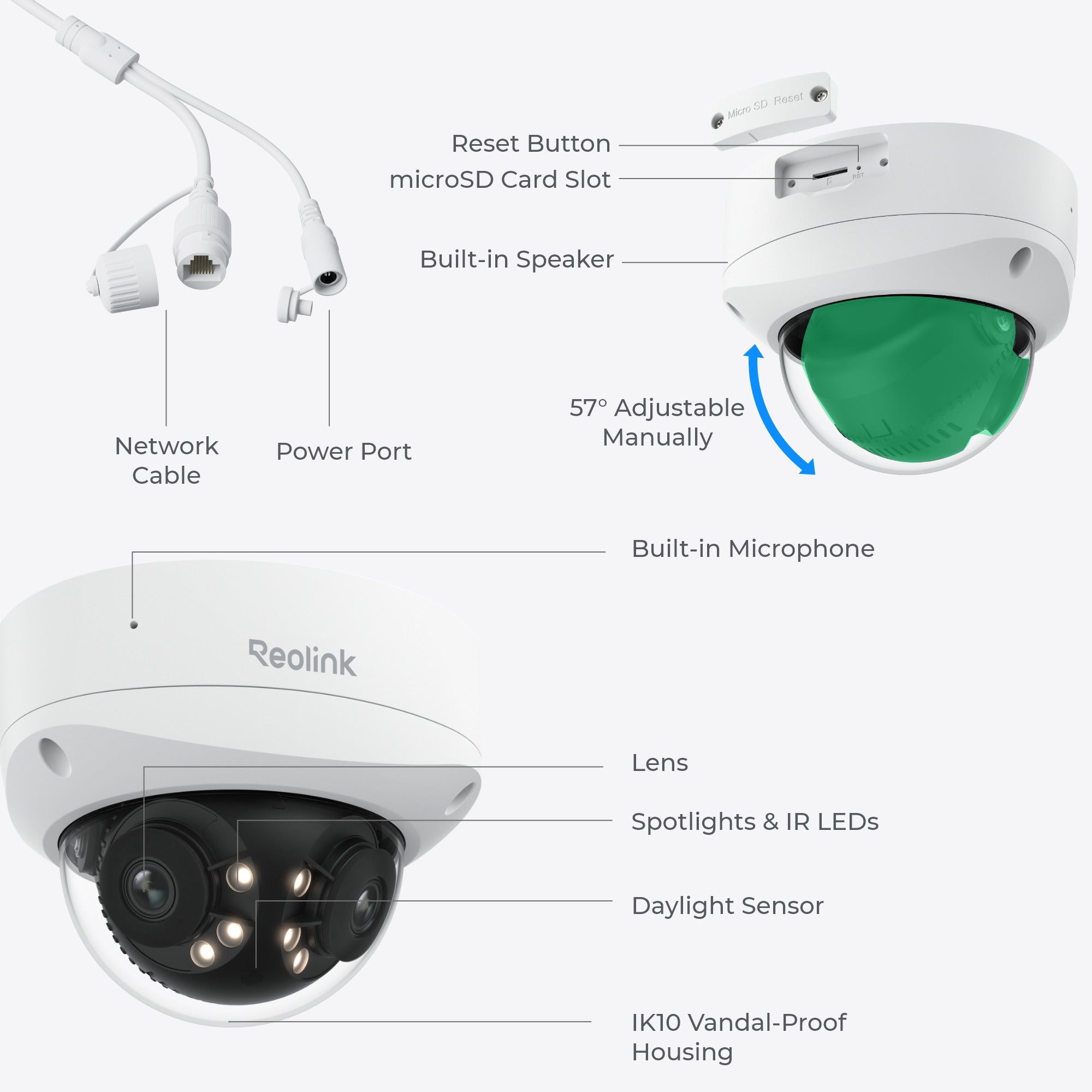Reolink p737-a beveiligingscamera (wit, 4k uhd, 8mp, poe)