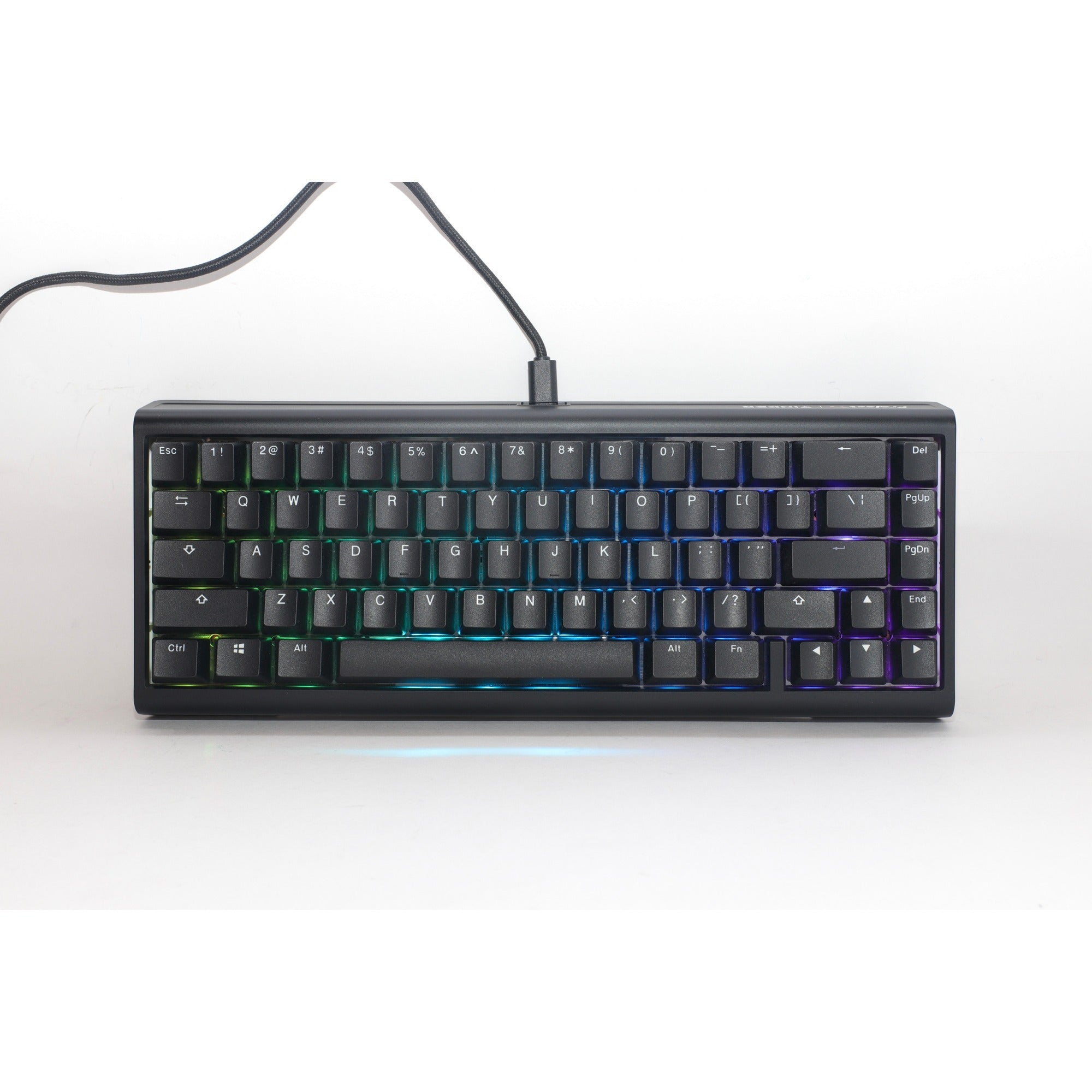 Ducky projectd tinker 65 met qmk via, toetsenbord (zwart wit, us lay-out, cherry mx blue, rgb led, double-shot pbt, hot-swappable, gasket mount, 65%)