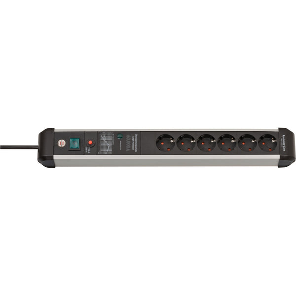 Brennenstuhl Premium-Protect-Line, 6-way surge protector extension lead (3m cable, with switch, made in Germany)