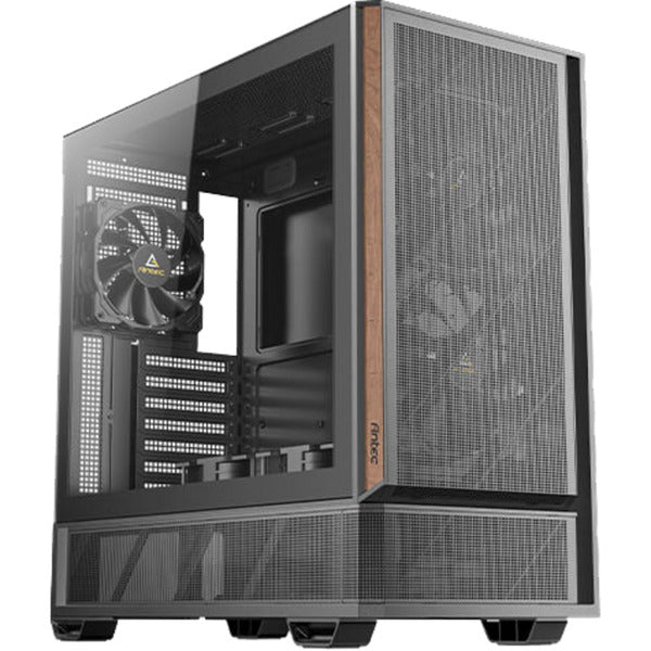 Antec p30 air midi tower behuizing (zwart houtkleur | 2x usb-a | 1x usb-c | tempered glass)