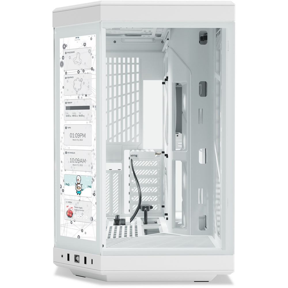 Hyte y70 touch infinite midi tower behuizing (wit | 2x usb-a | 1x usb-c | tempered glass)