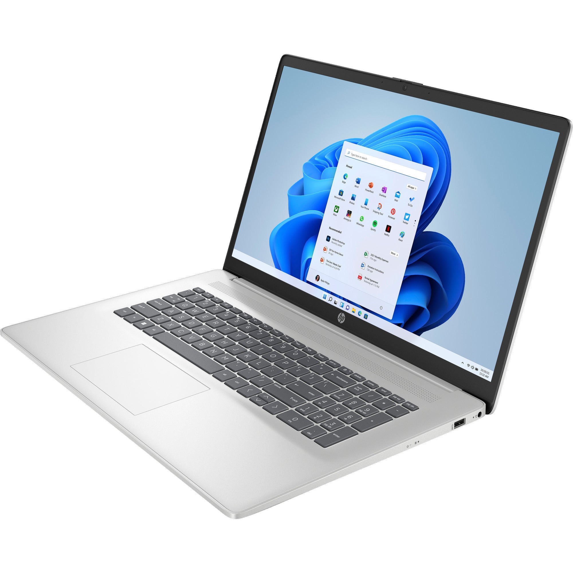 Hp 17-cn3035nd (cc5z8ea#abh) 17.3 laptop (zilver | core i3-n305 | uhd graphics | 8 gb | 512 tb ssd)