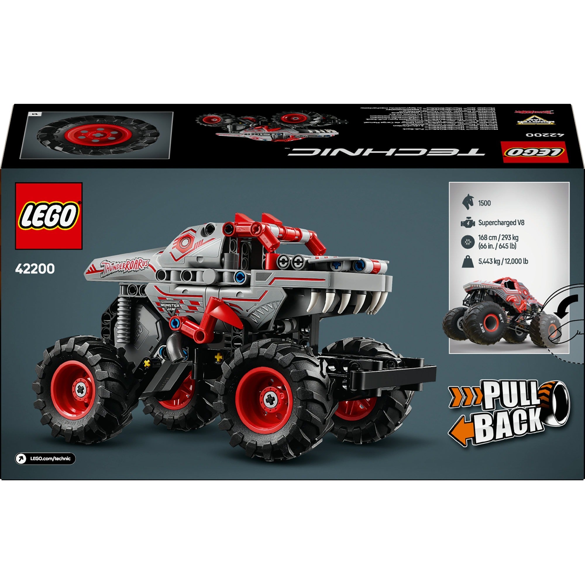 Lego Technic 42200 Monster Jam Thunderroarus Pull-Back