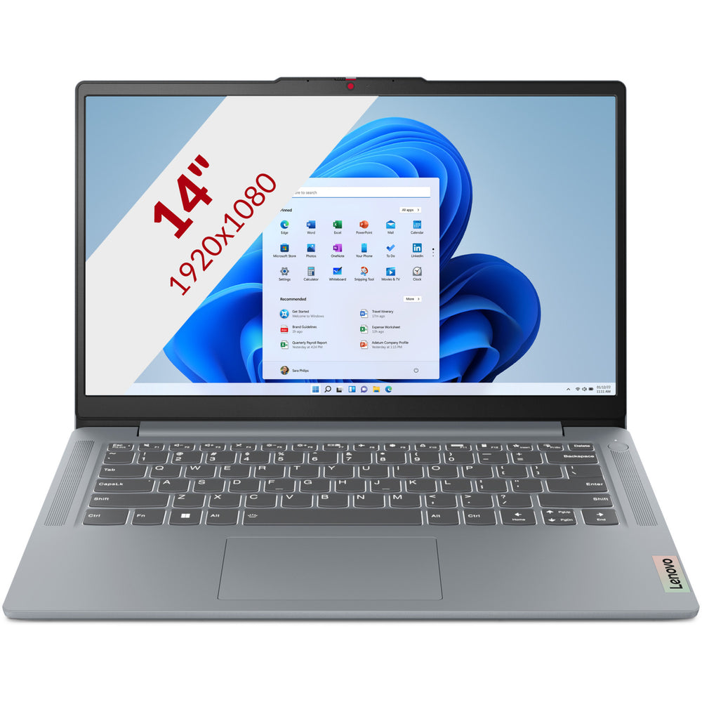Lenovo ideapad slim 3 14ian8 (82xa0026mh) 14 laptop (grijs | core i3-n305 | intel uhd graphics | 8 gb | 128 gb ssd)