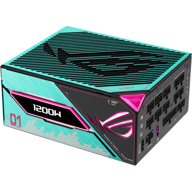 Asus rog thor platinum iii hatsune miku edition modulaire 1200 watt voeding (zwart, 1x 12v-2x6, 4x pcie)