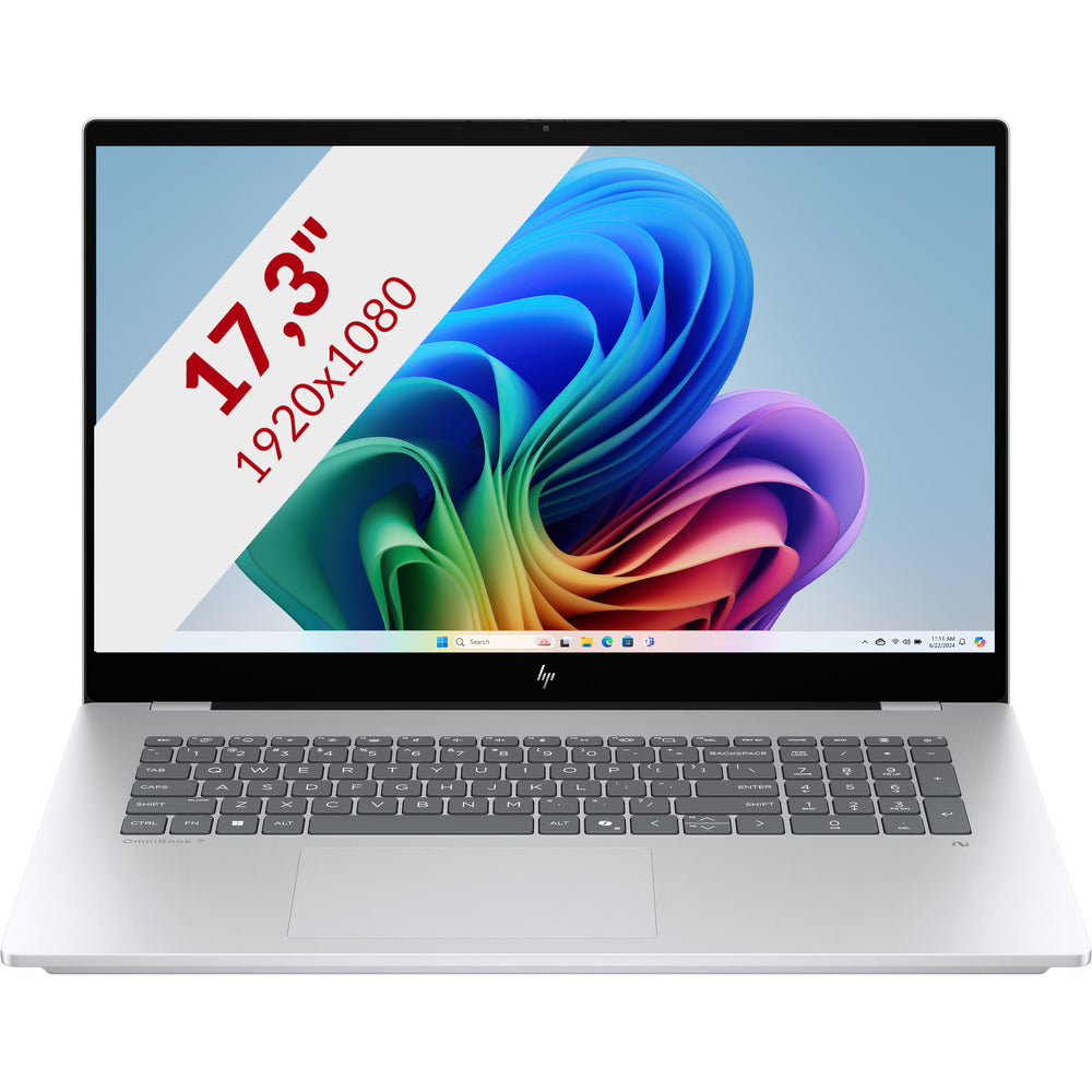 Hp omnibook 7 ngai 17-dc0050nd 17.3 copilot+ laptop (zilver | core ultra 5 226v | intel arc 130v | 16 gb | 512 gb ssd | touch)