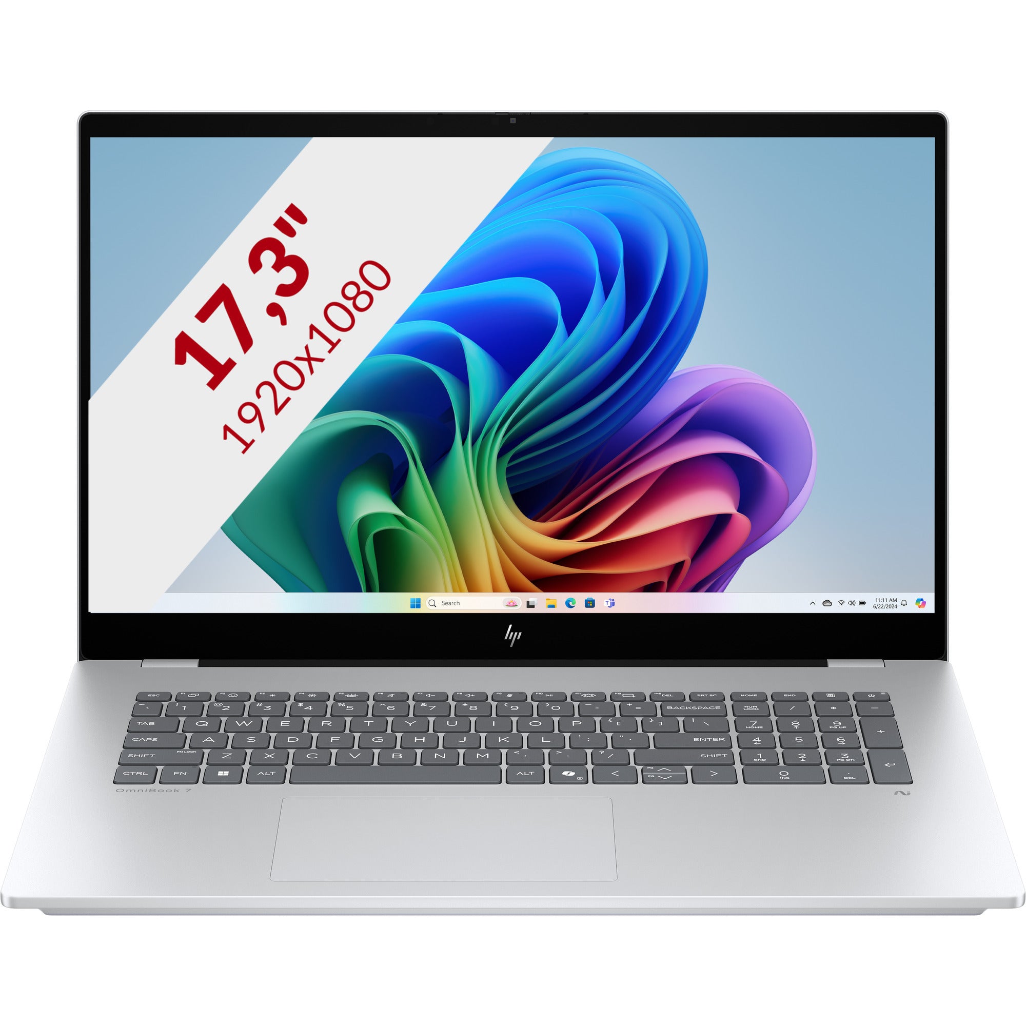Hp omnibook 7 ngai 17-dc0050nd 17.3 copilot+ laptop (zilver | core ultra 5 226v | intel arc 130v | 16 gb | 512 gb ssd | touch)