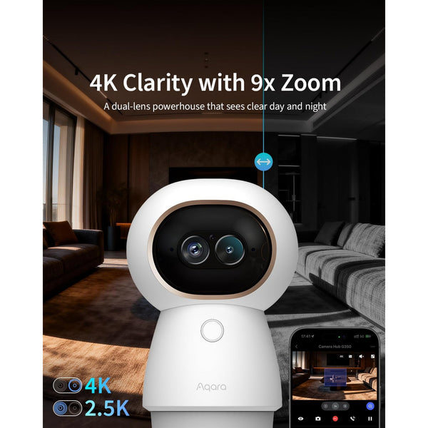 Aqara camera hub g350 select - 4k dual lens camera - matter 1.5 hub