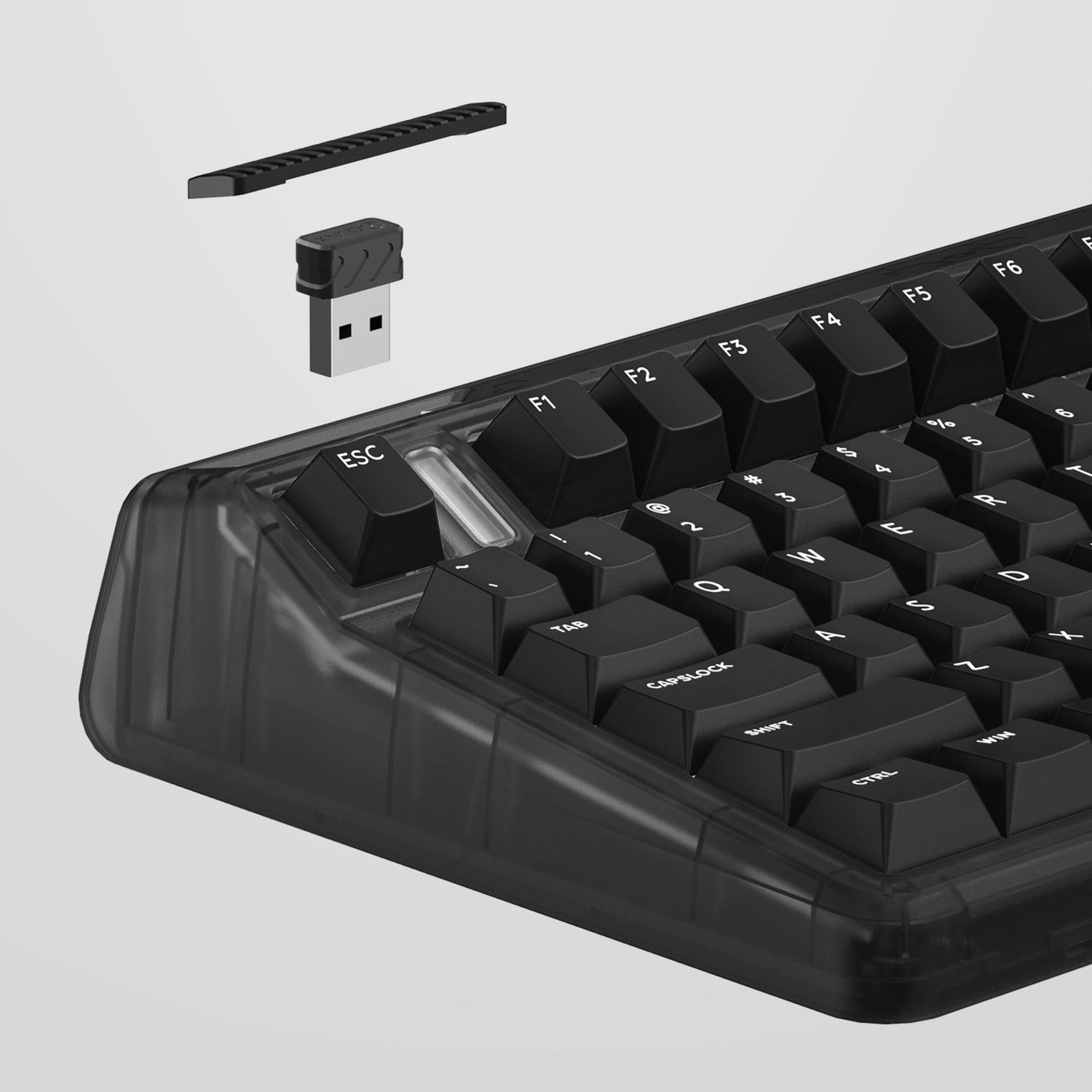 Iqunix og80 dark side wireless mechanical keyboard, gaming toetsenbord (zwart, us lay-out, gateron red, rgb leds, 80% (tkl), hot-swappable, pbt, 2.4ghz | bluetooth 5.1 | usb-c)