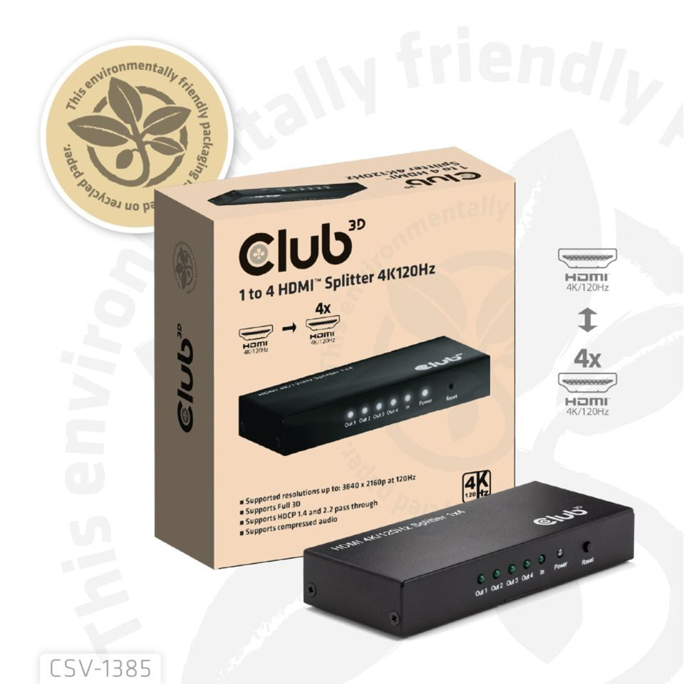 Club 3D HDMI-splitter 1x > 4x HDMI 4K 120Hz