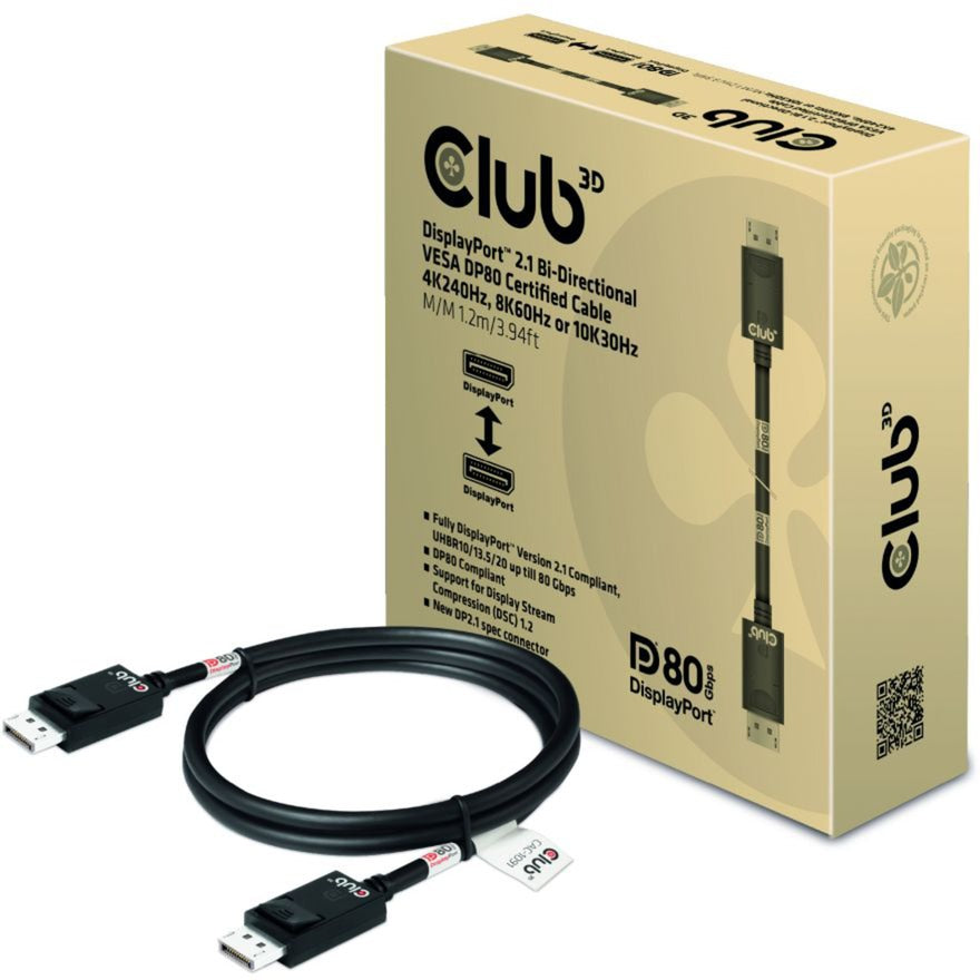 Club 3D Club 3D DisplayPort 2.1 Bi-Directioneel VESA DP80 Gecertificeerd