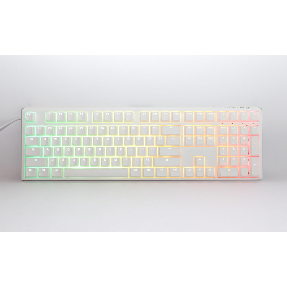 Ducky one 3 classic pure white rgb mechanisch toetsenbord (wit, us lay-out (qwerty), cherry mx silent red, 100%, rgb led, double-shot pbt, hot-swappable, quack mechanics)