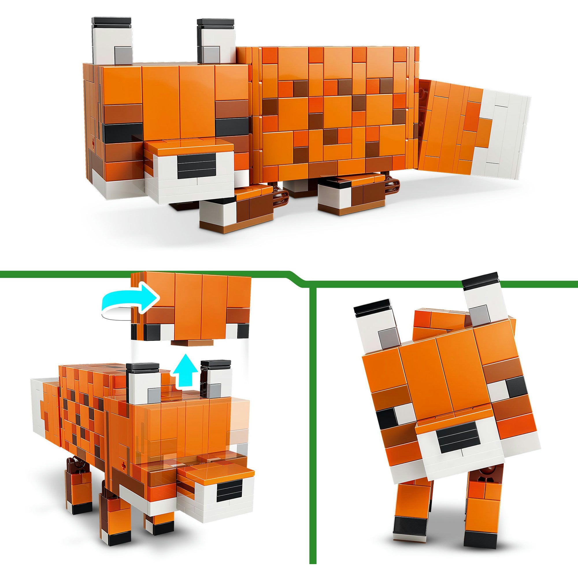 Lego minecraft de vos kinderkamer decoratie en dieren speelgoed voor kinderen - 21588