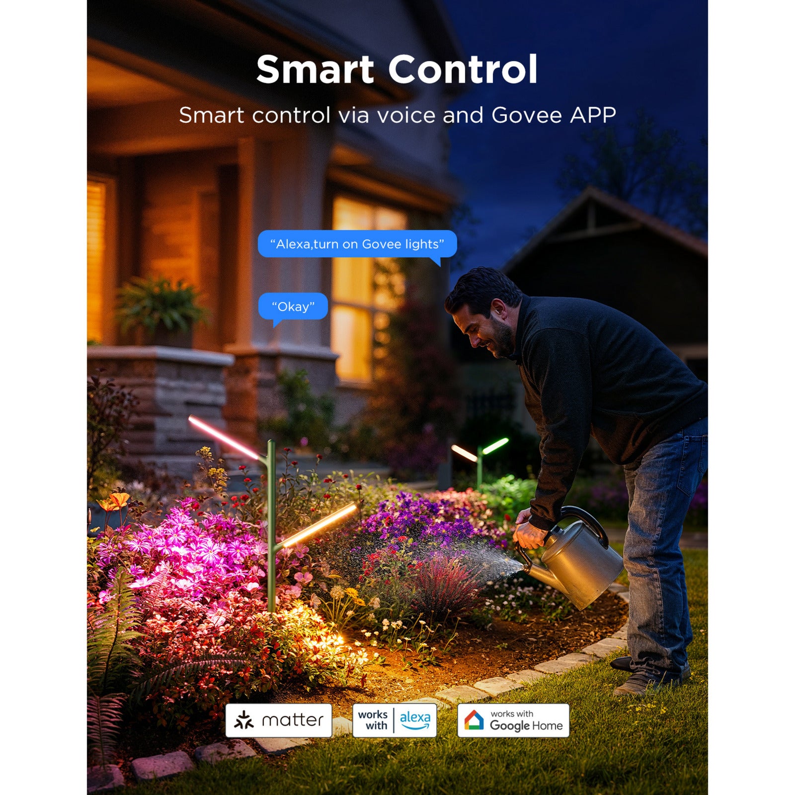 Govee outdoor garden lights slimme tuinverlichting matter rgbww 2 stuks