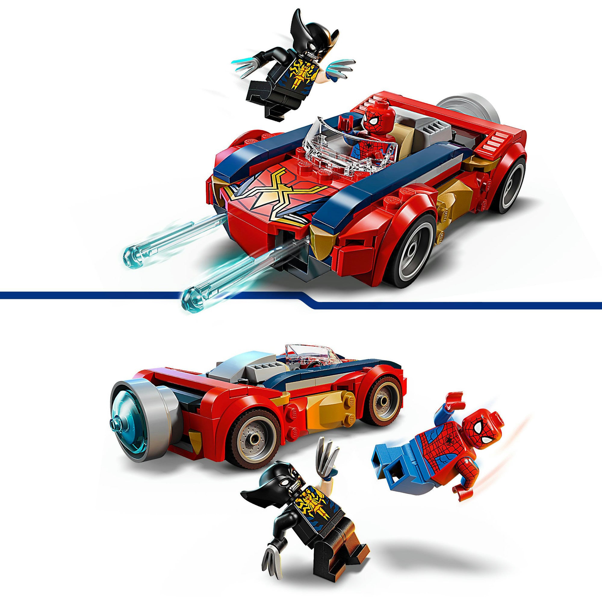 Lego super heroes 76336 marvel spider-man auto vs. venomized wolverine