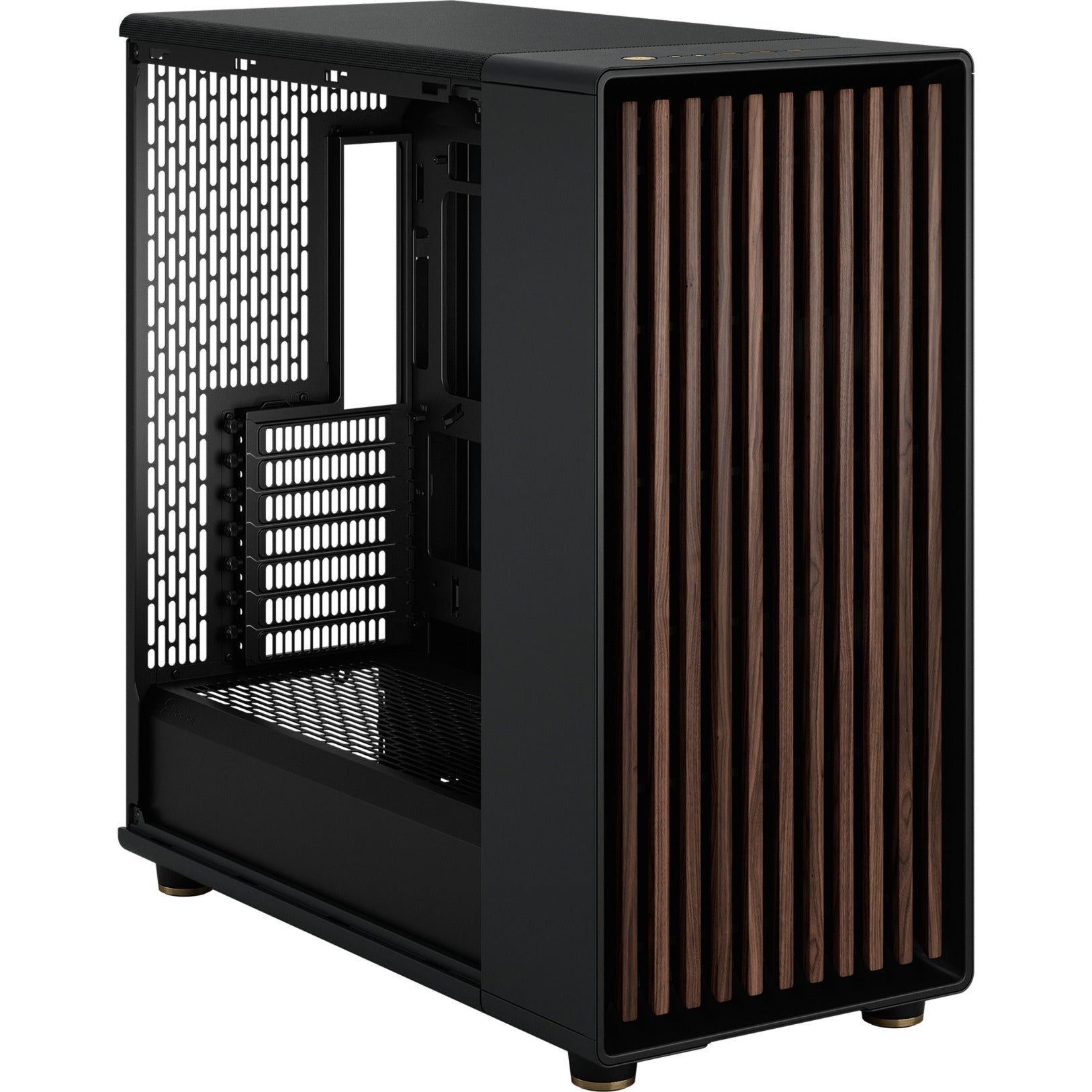 Fractal design north xl rc charcoal black tg dark midi tower behuizing (zwart houtkleur | 2x usb-a | 1x usb-c | tempered glass)