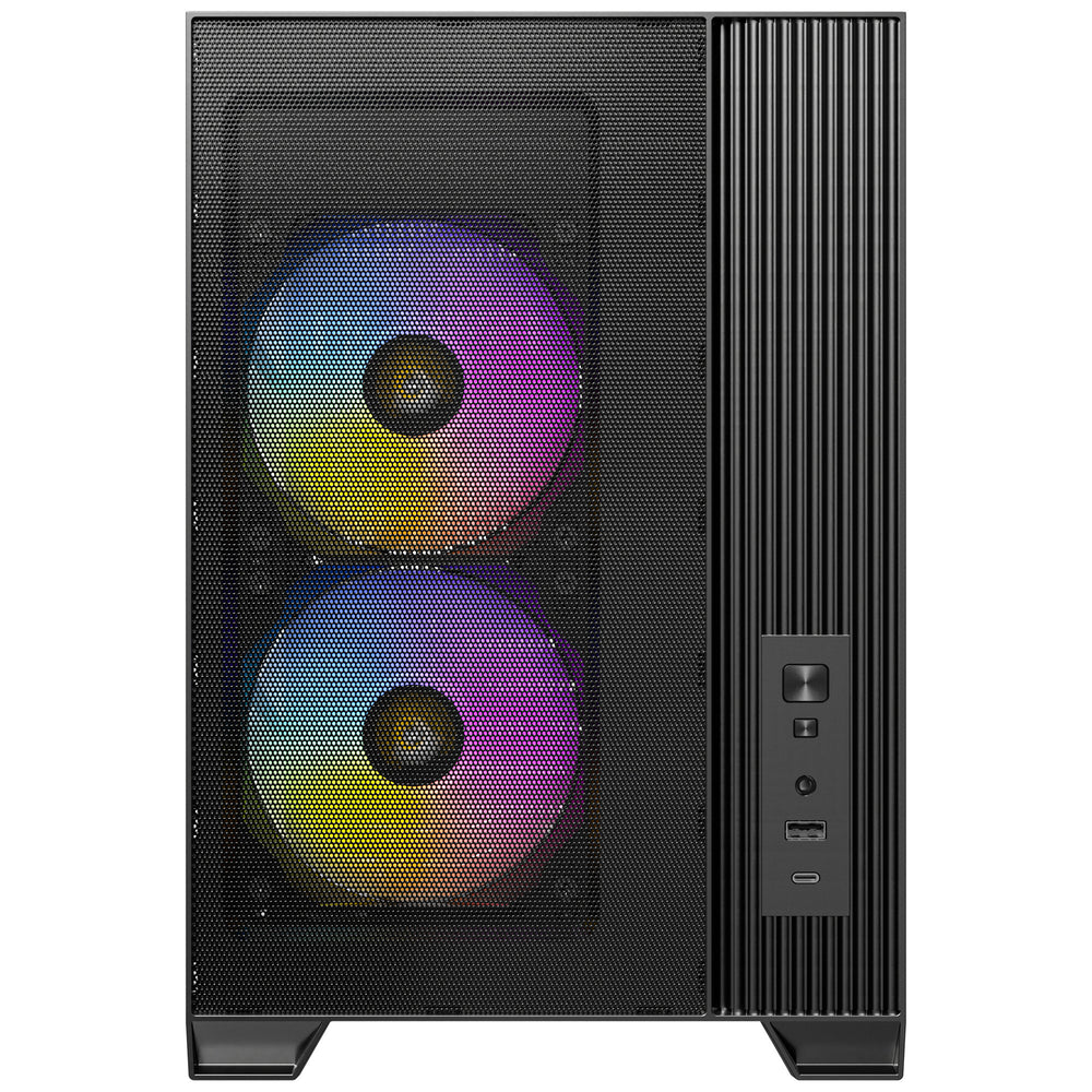 Antec flux m mini tower behuizing (zwart | 1x usb-a | 1x usb-c | tempered glass)