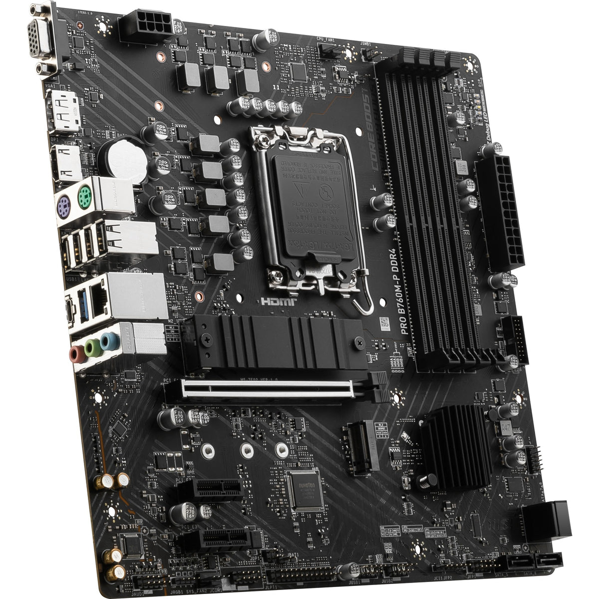 Msi pro b760m-p ddr4 socket 1700 moederbord (zwart, raid, gb-lan, sound, µatx)