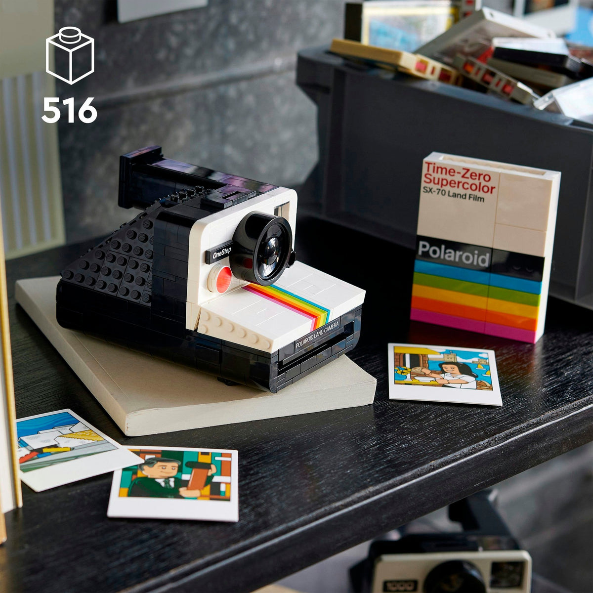Lego ideas polaroid onestep sx-70 camera vintage bouwpakket voor volwassenen 21345