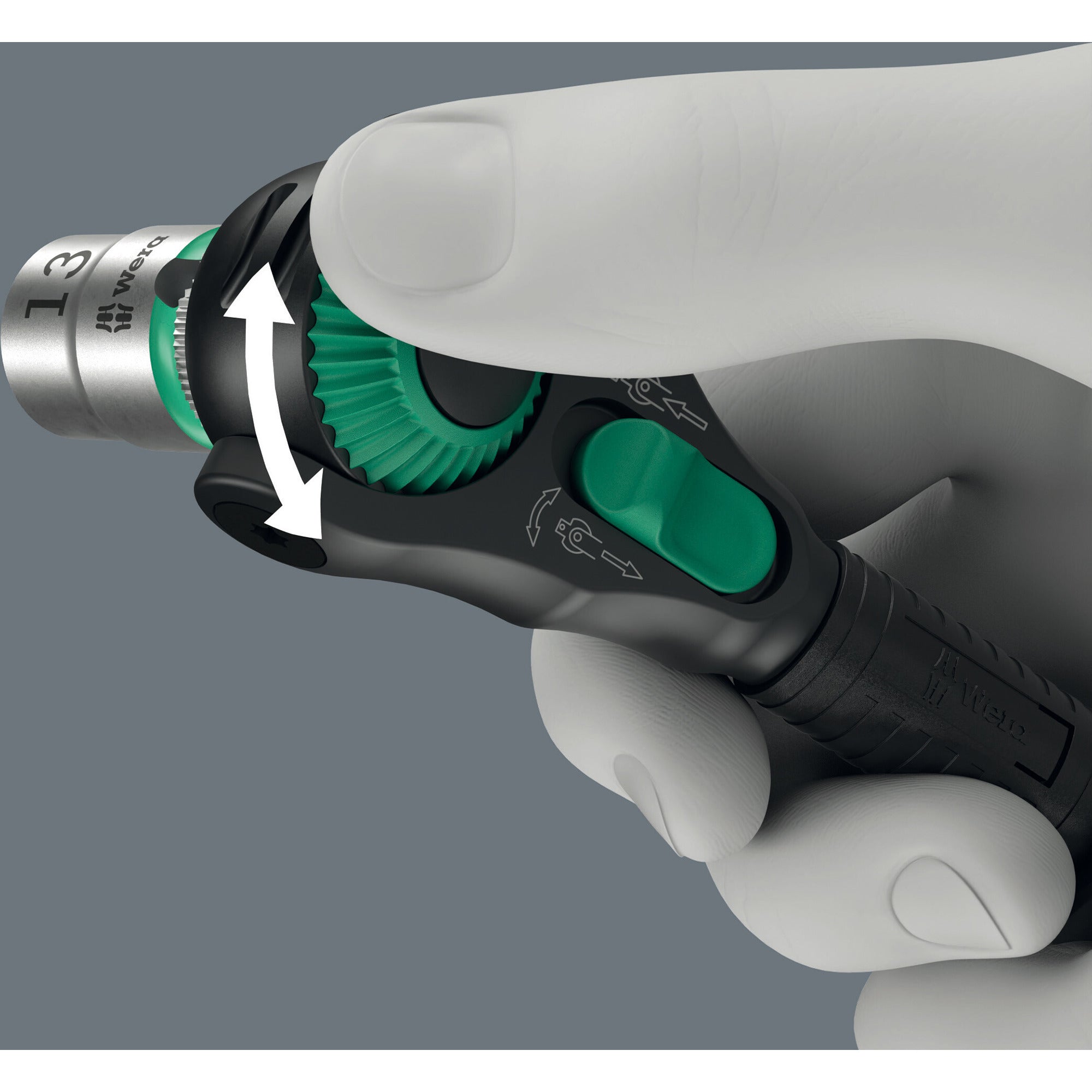 Wera 8000 c black edition zyklop speed ratel met 1 2 aandrijving (zwart groen)