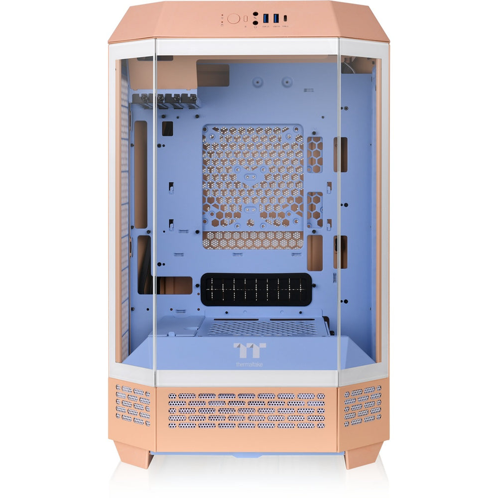 Thermaltake the tower 300 - peach fuzz mini tower behuizing (perzik | 3x usb-a | tempered glass)