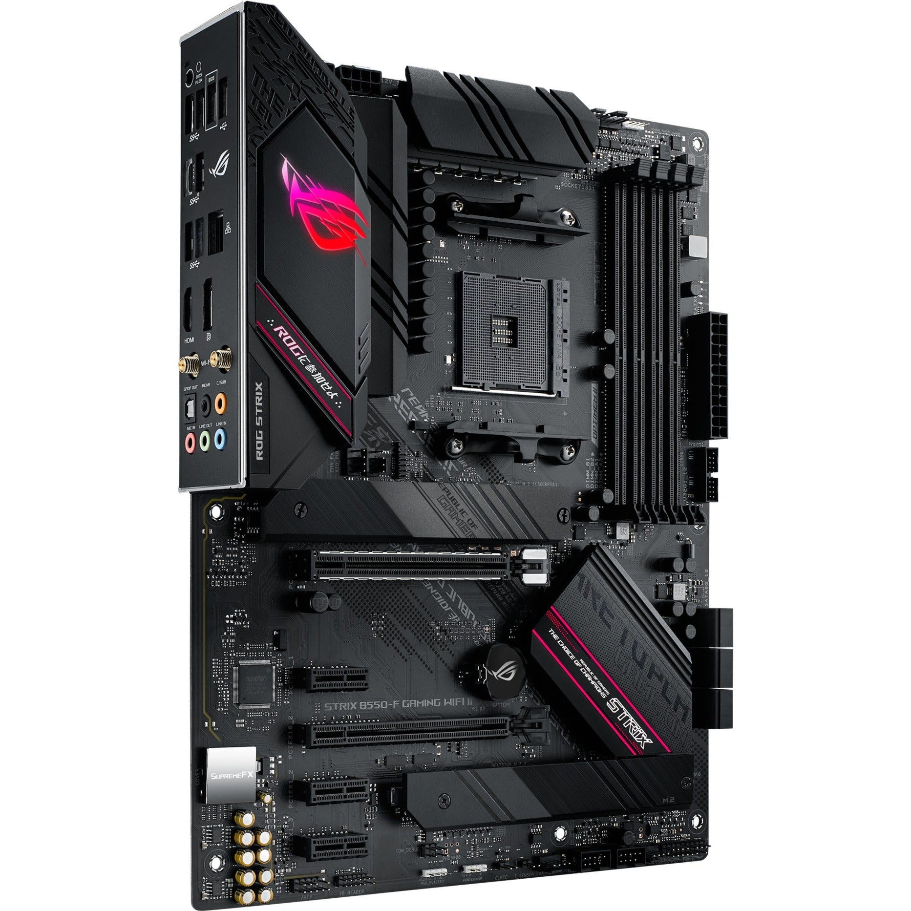 Asus rog strix b550-f gaming wi-fi ii socket am4 moederbord (zwart, raid, gb-lan, wi-fi 6, bt, sound, atx)