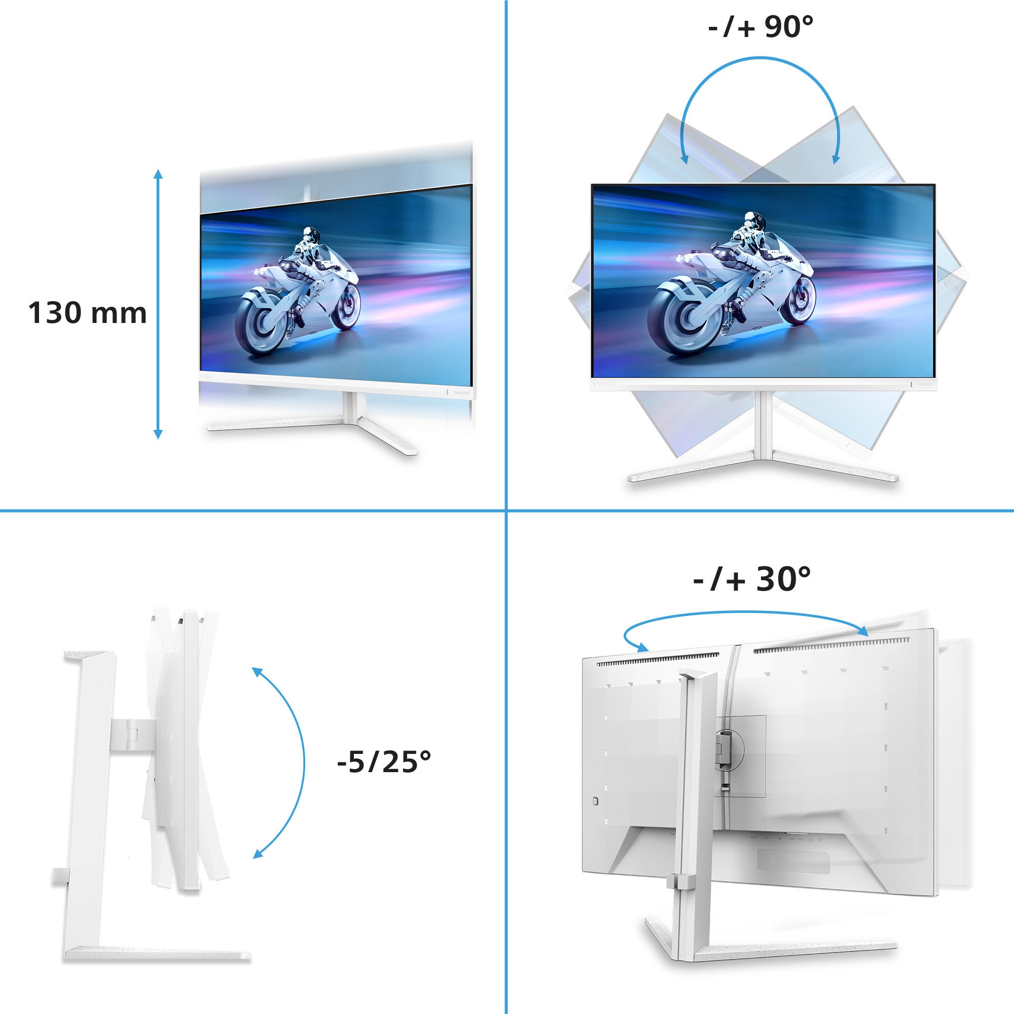 Philips evnia 27m2n5901a 27 4k uhd gaming monitor (wit, 2x hdmi, displayport, 2x usb-a, usb-b, usb-c, 160 hz 320 hz)