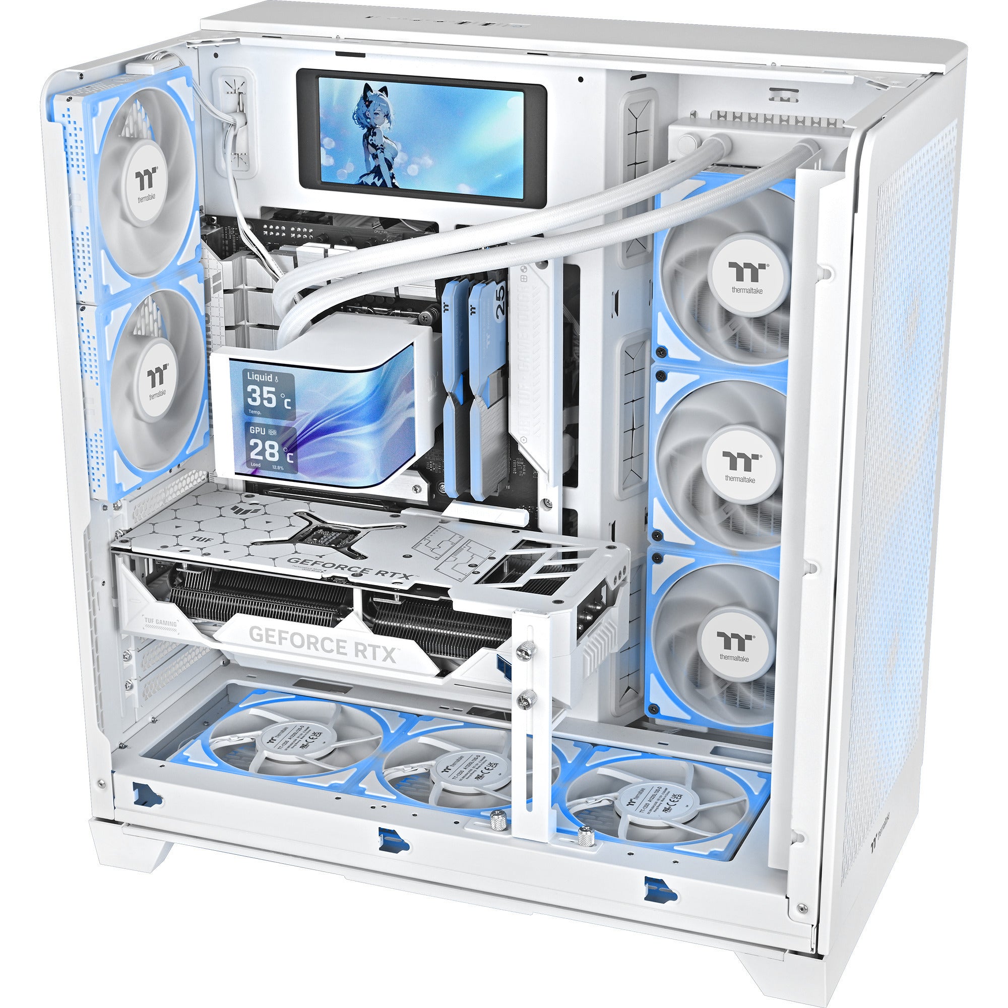 Thermaltake magcurve 360 ultra argb sync aio liquid cooler - snow edition waterkoeling (wit)