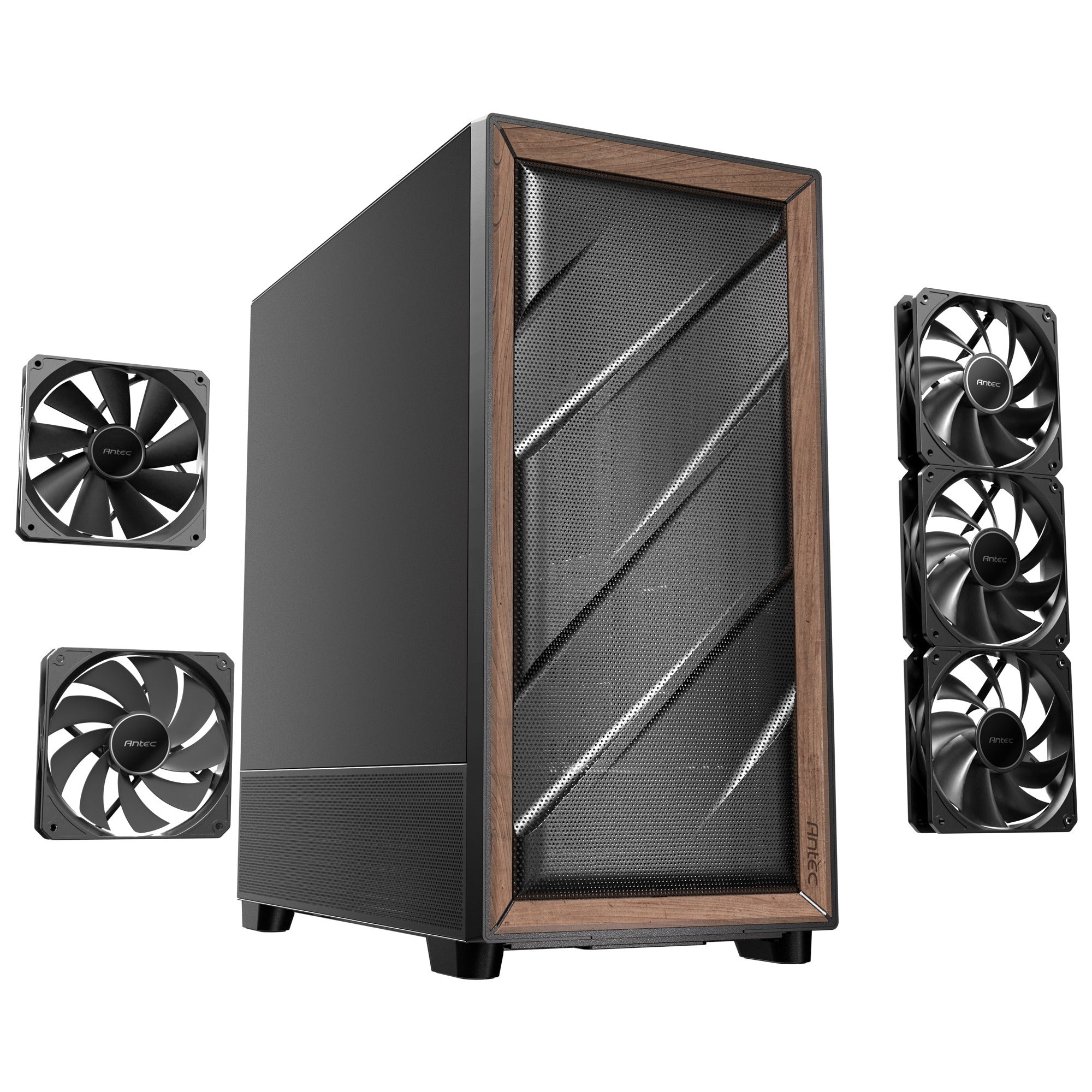 Antec flux se midi tower behuizing (zwart | 2x usb-a | 1x usb-c)