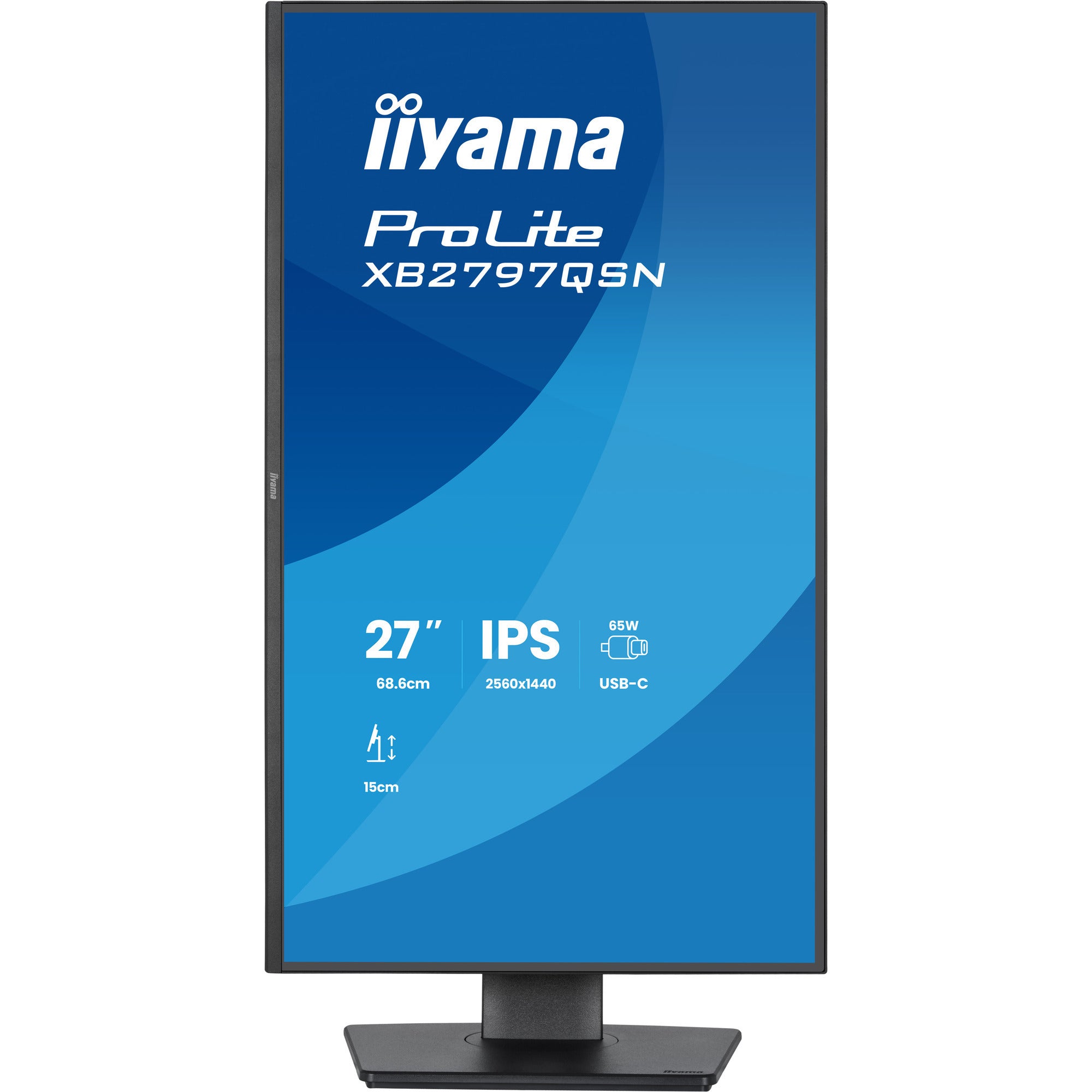 Iiyama prolite xb2797hsn-b1 27 monitor (zwart, 100 hz, hdmi, displayport, usb-c, lan, audio)