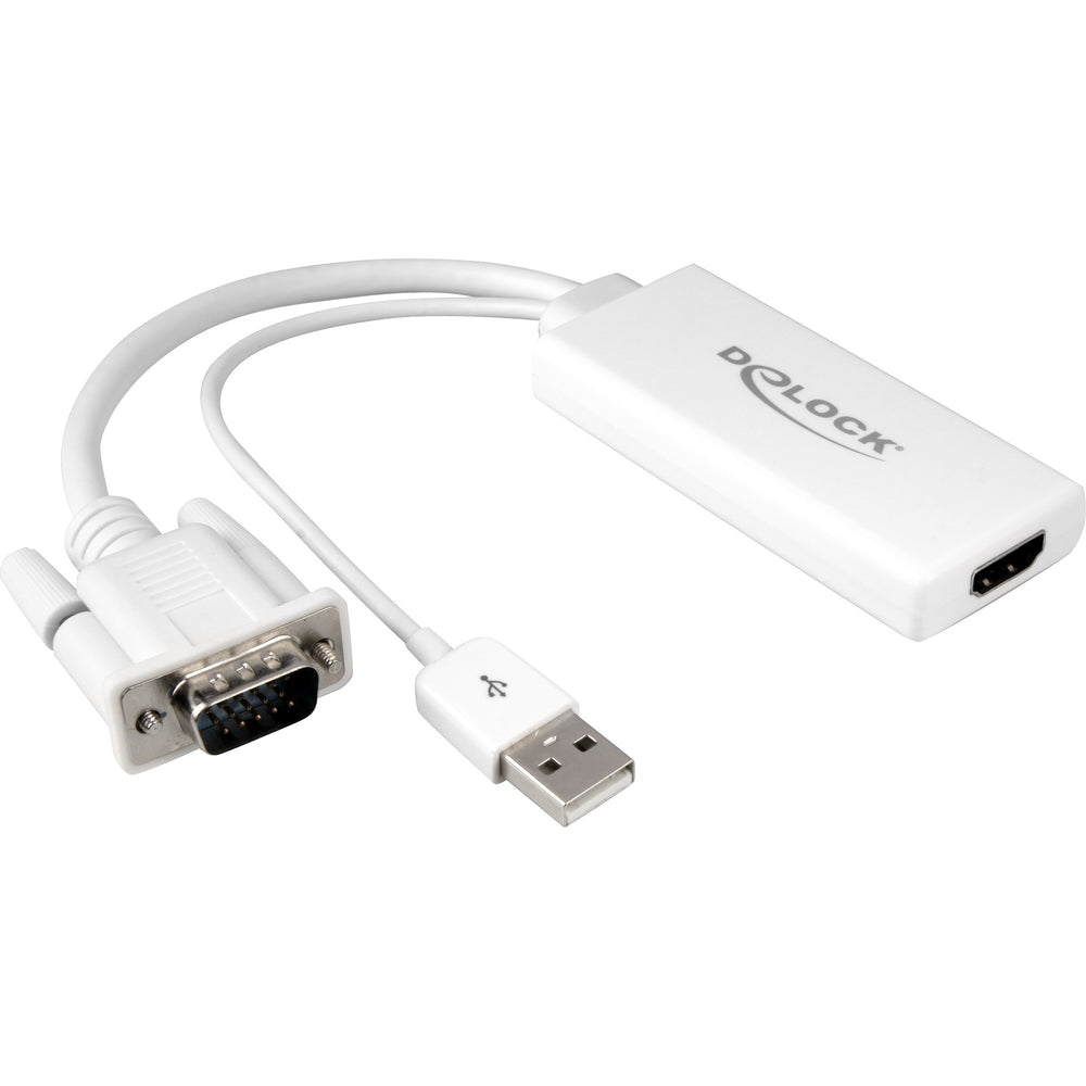 Delock vga + audio > hdmi adapter (wit, 0,25 meter)