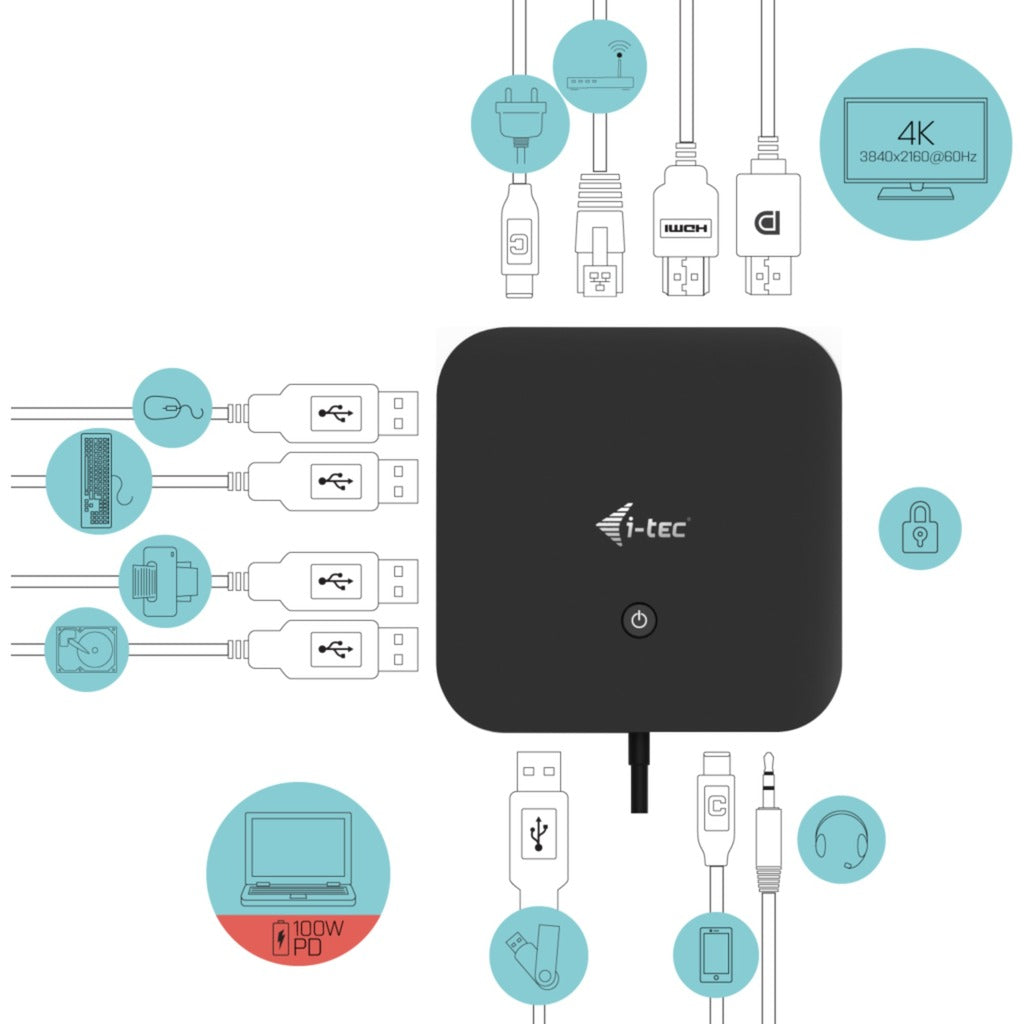 I-tec USB-C HDMI DP Dockingstation met levering