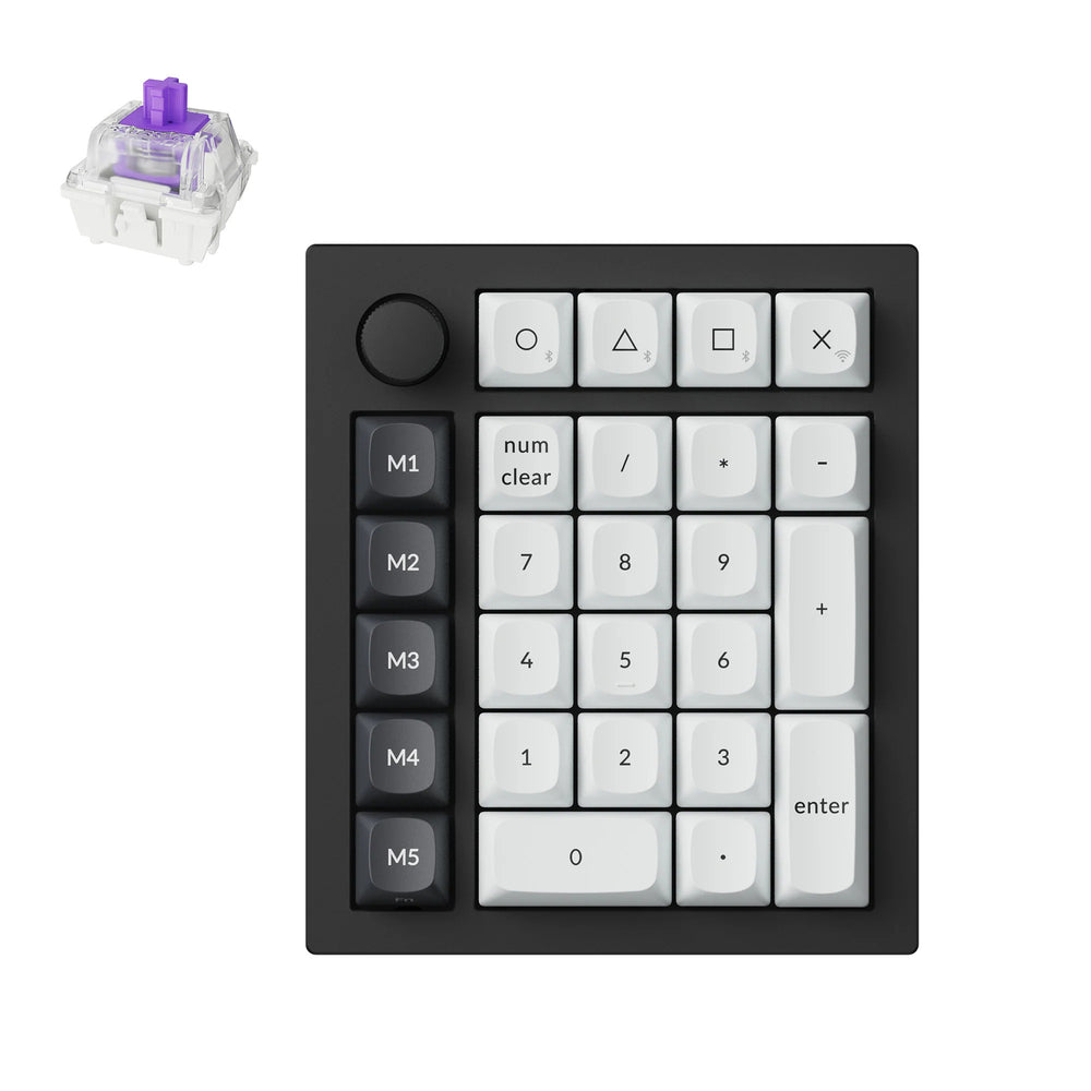 Keychron q0 he qmk wireless custom number pad rgb mechanisch numpad (zwart, us lay-out (qwerty), gateron double-rail magnetic nebula, hot-swap, rgb, double-shot pbt keycaps)
