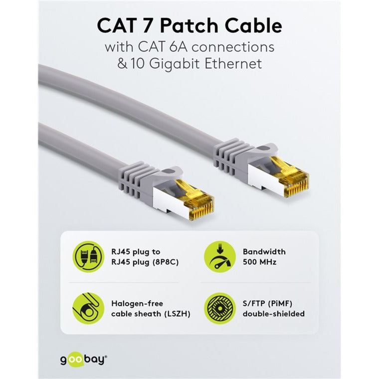 Goobay patchkabel cat 6a s ftp met cat 7 kabel (grijs, 20 m)