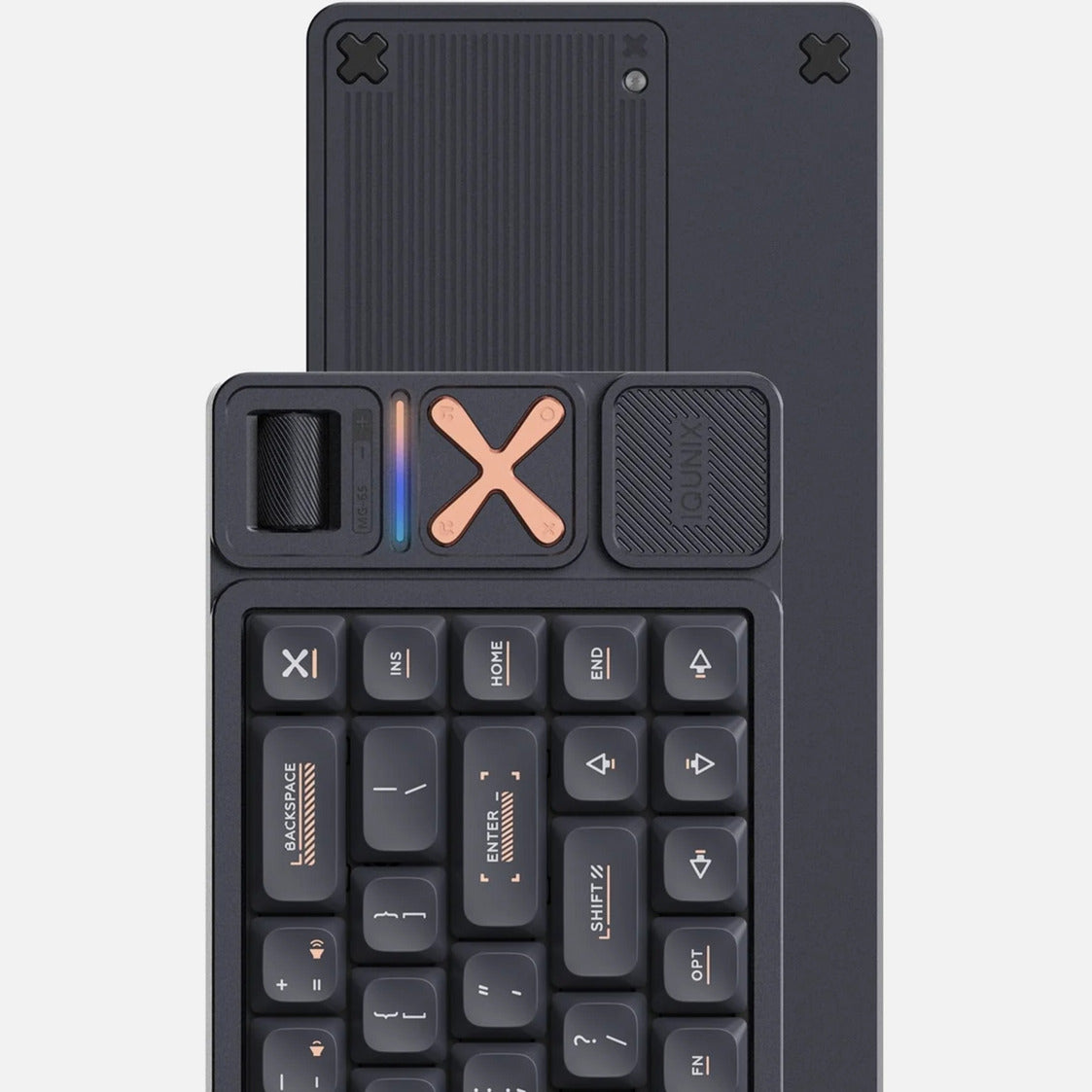 Iqunix magi65 pro shadow black, gaming toetsenbord (zwart, us lay-out, iqunix gold red, rgb leds, 65%, hot-swappable, pbt, 2.4ghz | bluetooth 5.1 | usb-c)